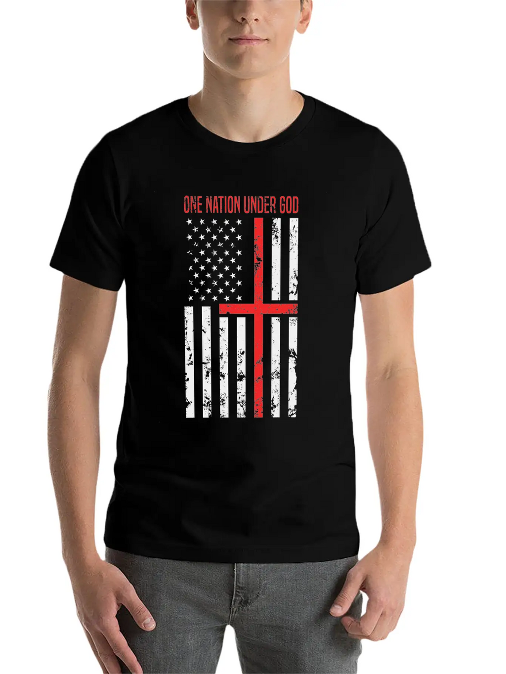 One Nation Under God Breathable Soft Cotton T-Shirt – Timeless Casual Look