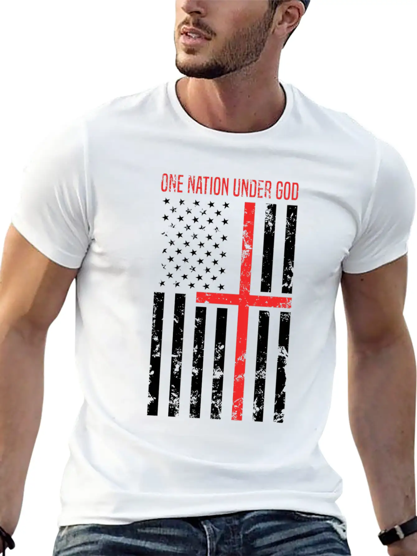 One Nation Under God Breathable Soft Cotton T-Shirt – Timeless Casual Look