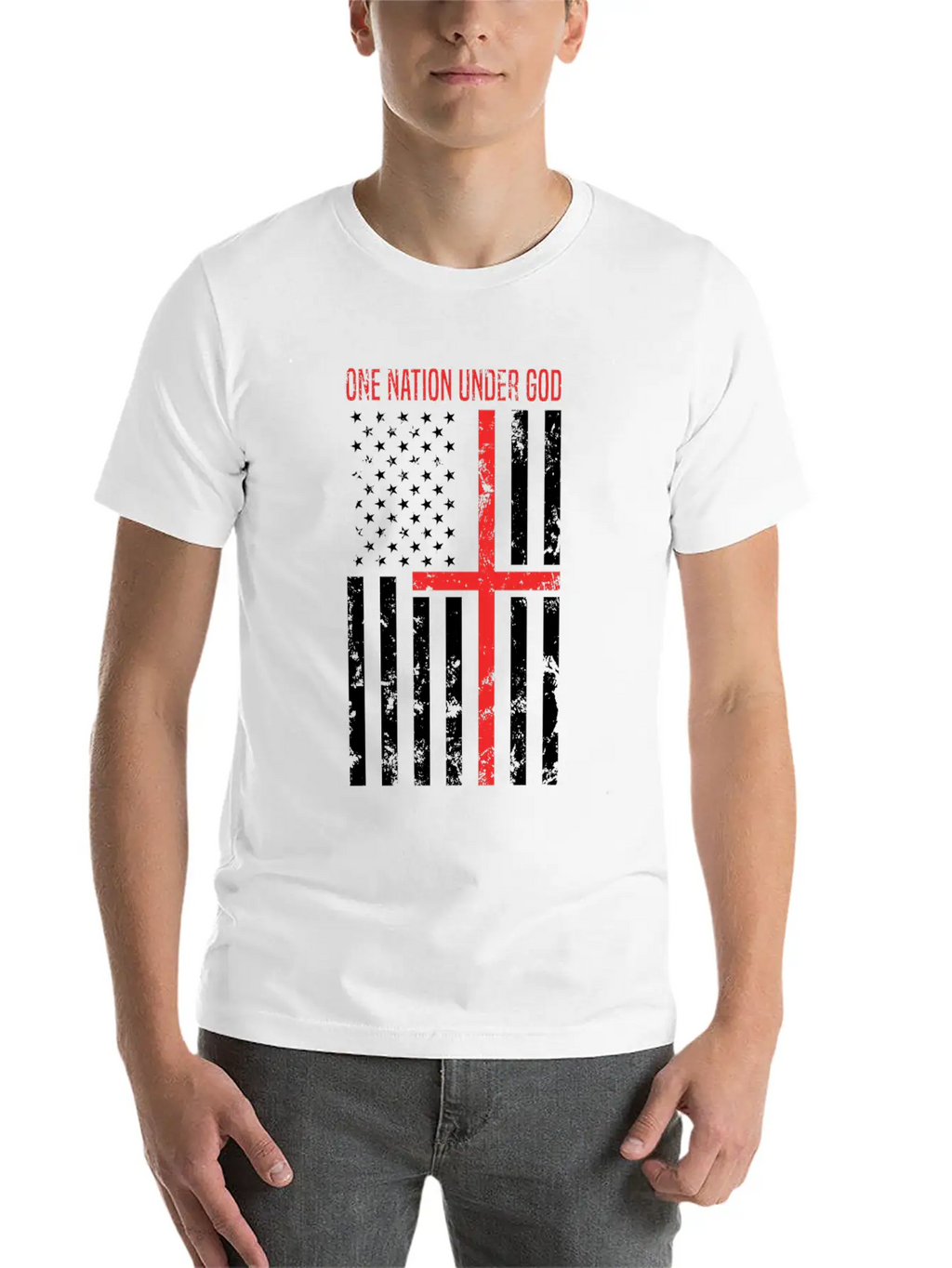 One Nation Under God Breathable Soft Cotton T-Shirt – Timeless Casual Look