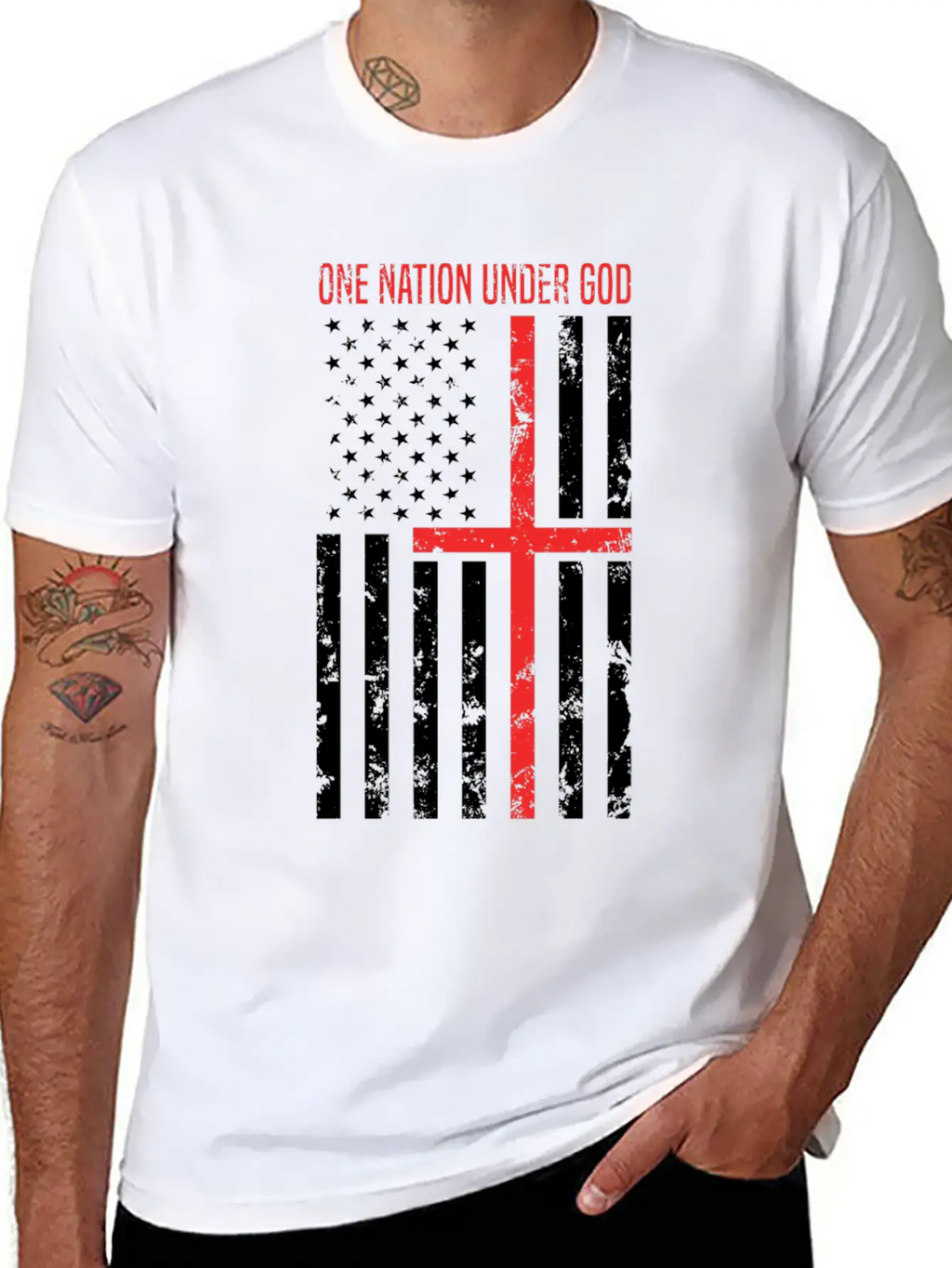 One Nation Under God Breathable Soft Cotton T-Shirt – Timeless Casual Look