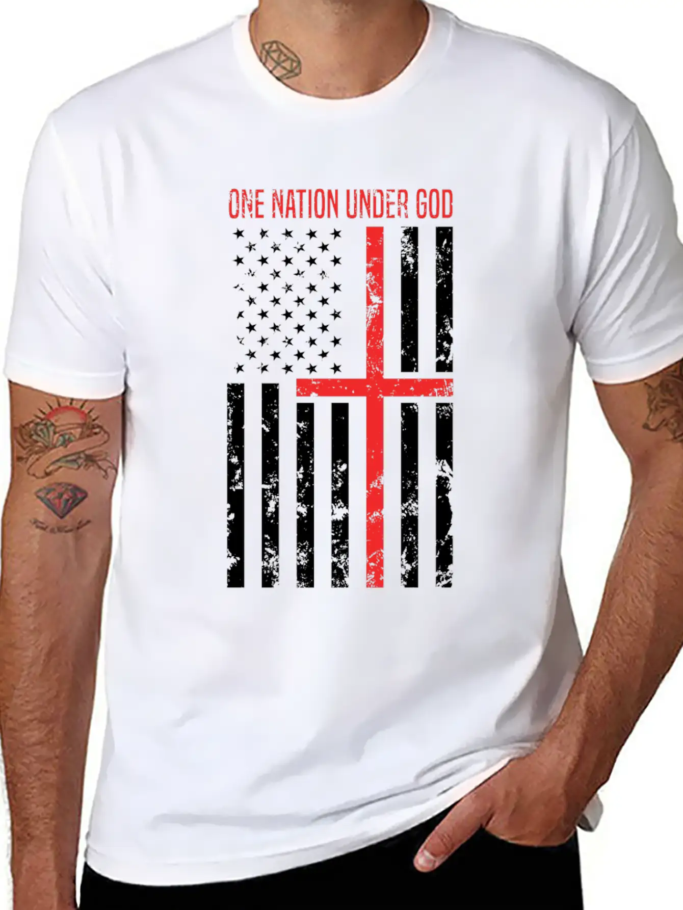 One Nation Under God Breathable Soft Cotton T-Shirt – Timeless Casual Look