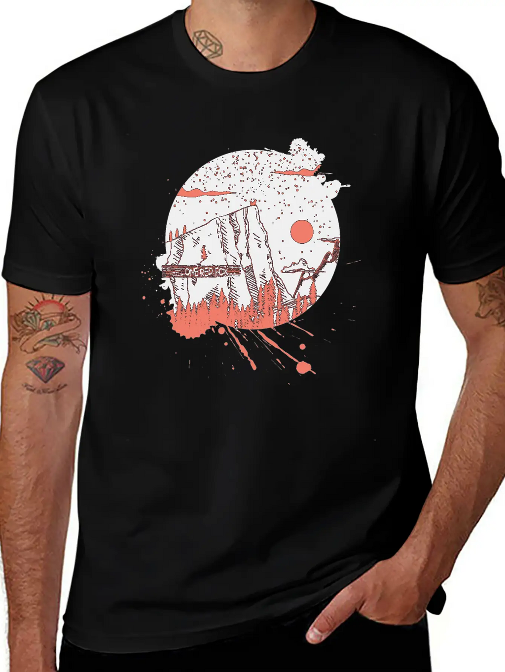 One Red Fox Breathable Graphic T-Shirt – Perfect For Casual Days