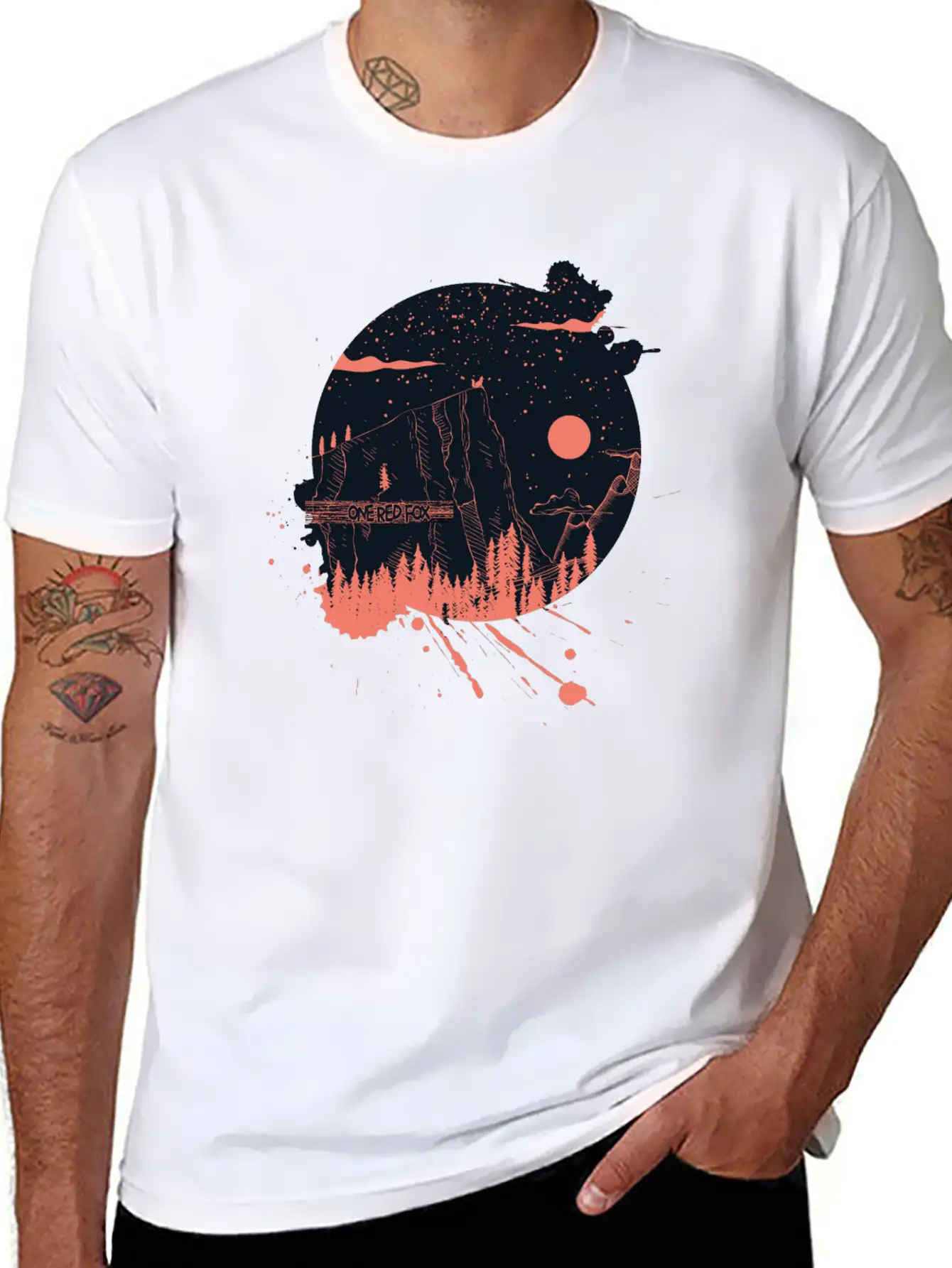 One Red Fox Breathable Graphic T-Shirt – Perfect For Casual Days