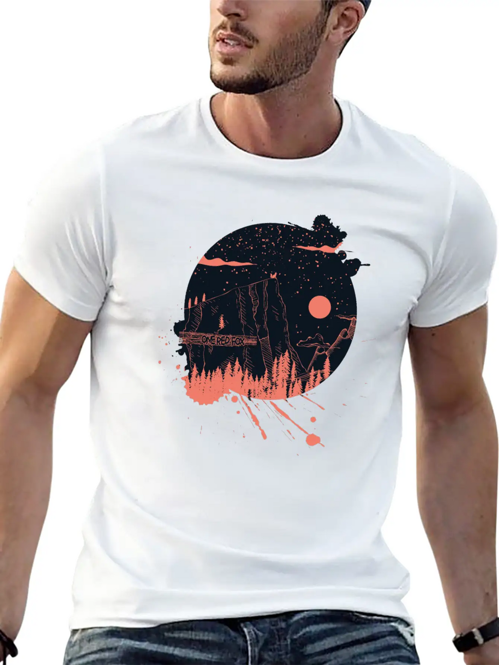 One Red Fox Breathable Graphic T-Shirt – Perfect For Casual Days