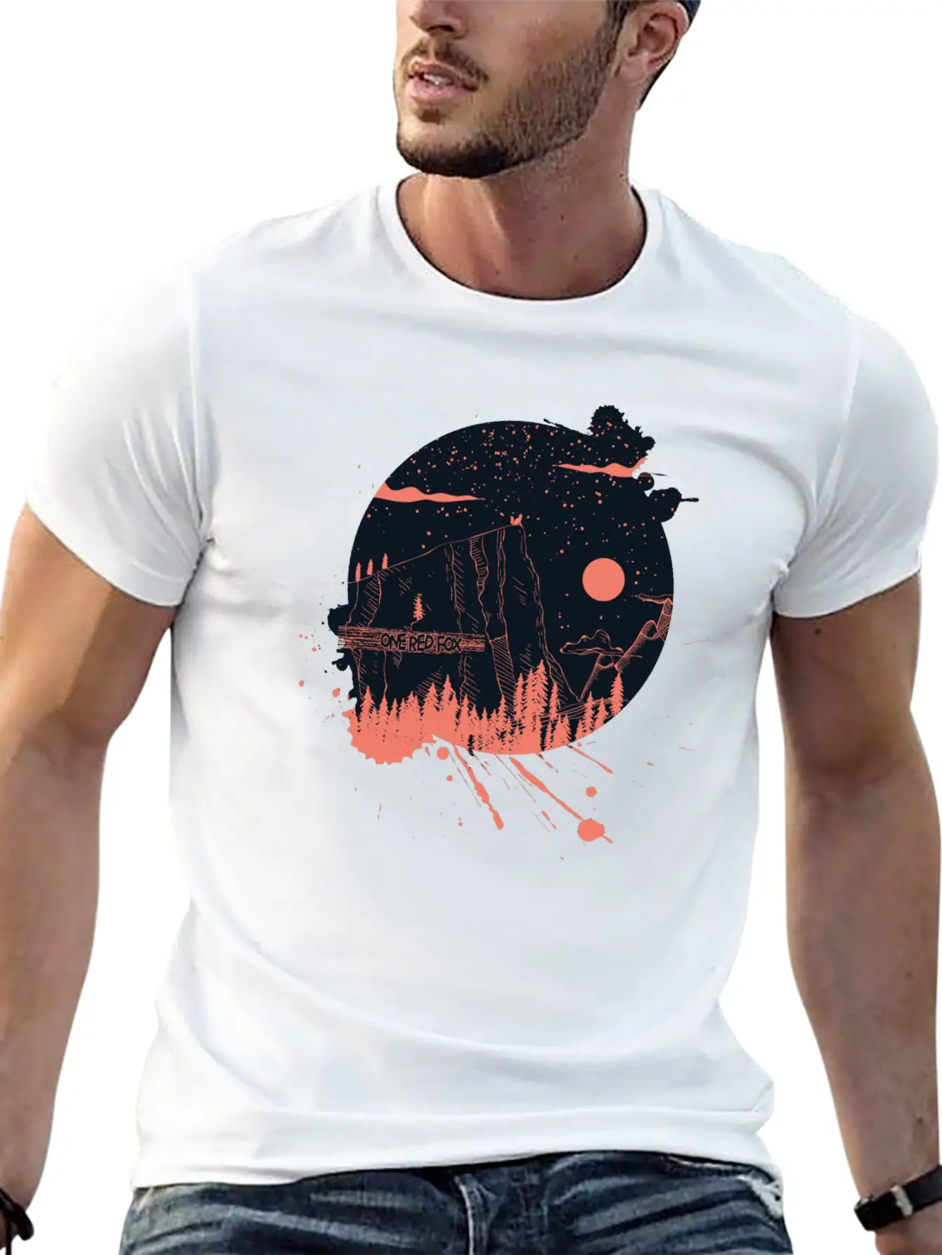 One Red Fox Breathable Graphic T-Shirt – Perfect For Casual Days