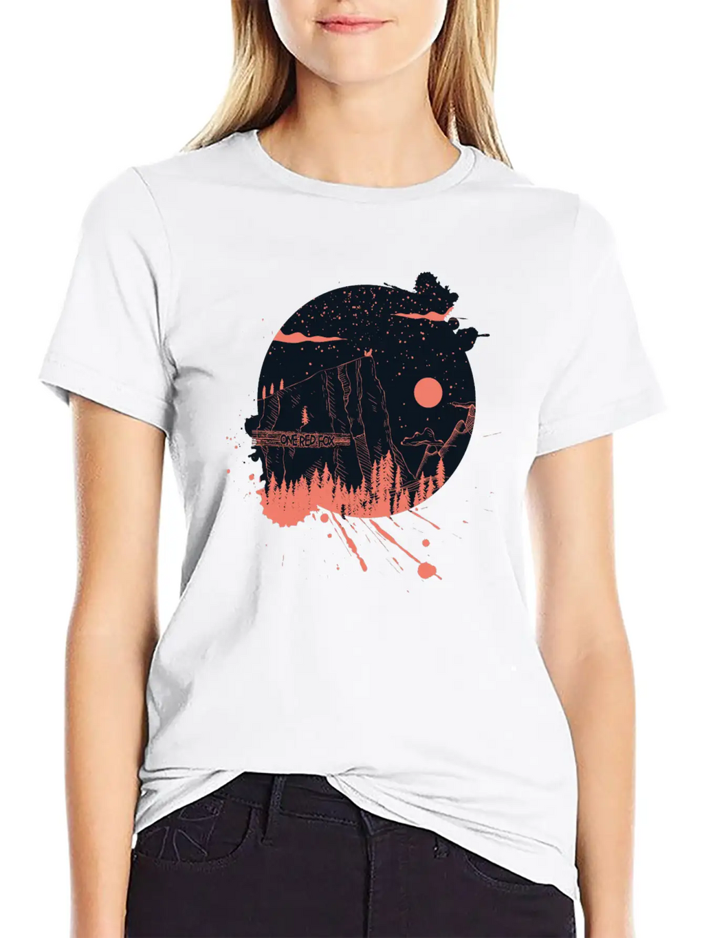 One Red Fox Breathable Graphic T-Shirt – Perfect For Casual Days