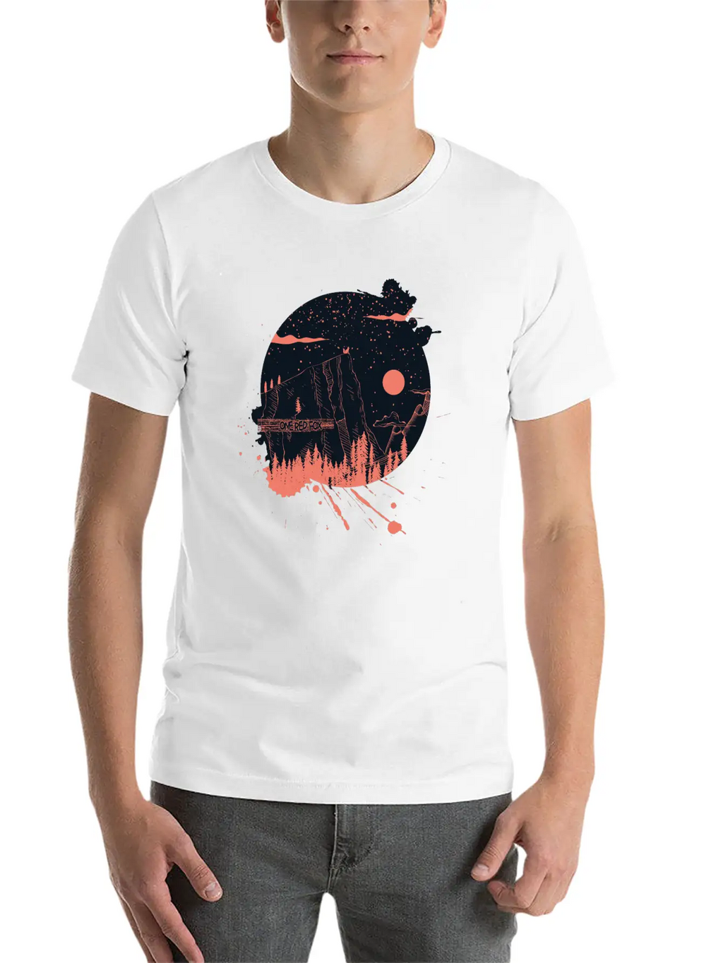 One Red Fox Breathable Graphic T-Shirt – Perfect For Casual Days