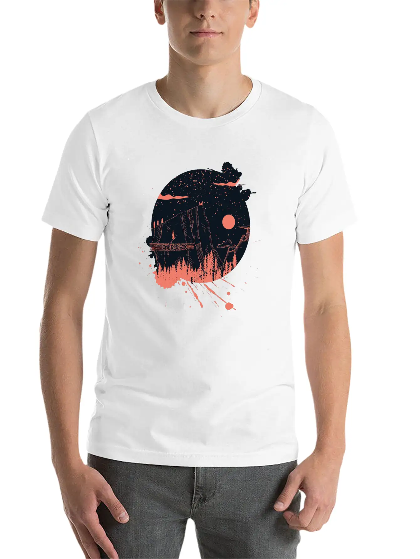 One Red Fox Breathable Graphic T-Shirt – Perfect For Casual Days