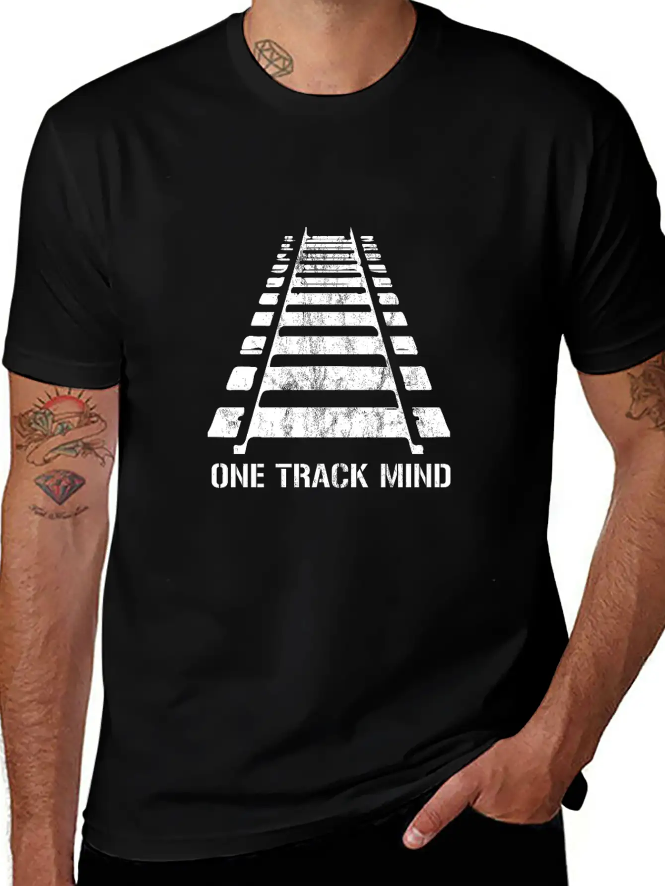 One Track Mind Railroad Train Locomotive Railway Relaxed Everyday Tee – Lightweight And Durable Cotton