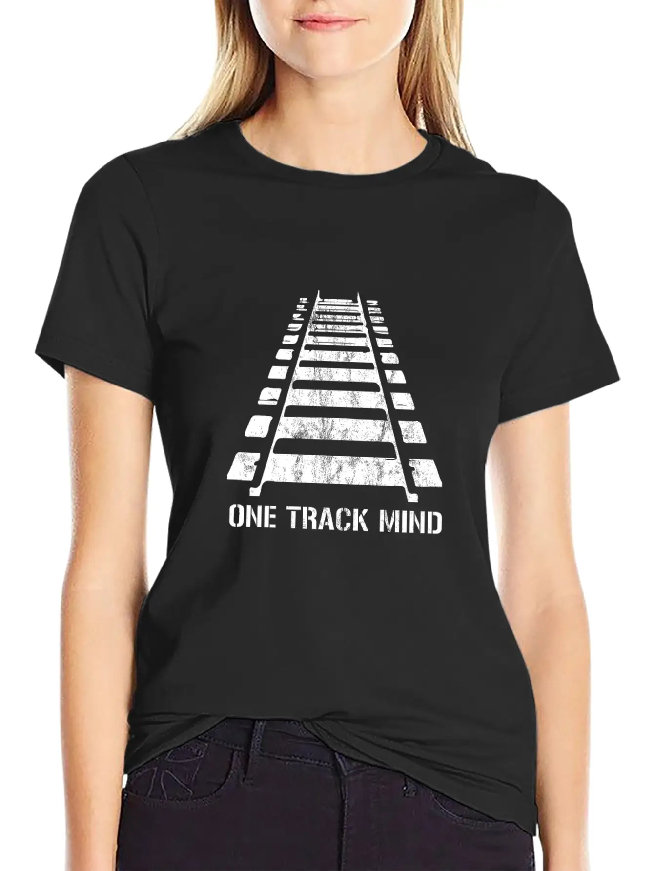 One Track Mind Railroad Train Locomotive Railway Relaxed Everyday Tee – Lightweight And Durable Cotton