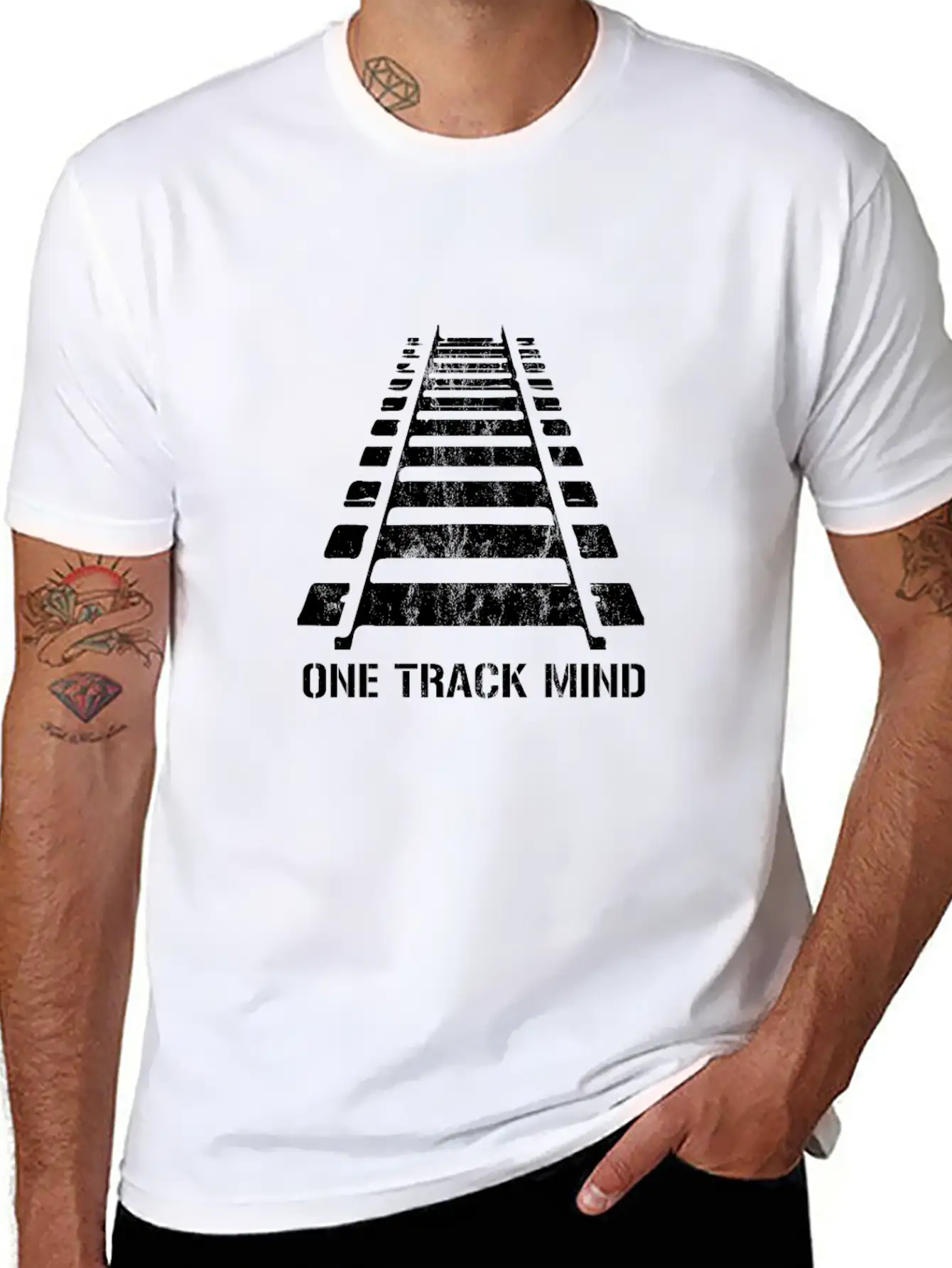 One Track Mind Railroad Train Locomotive Railway Relaxed Everyday Tee – Lightweight And Durable Cotton