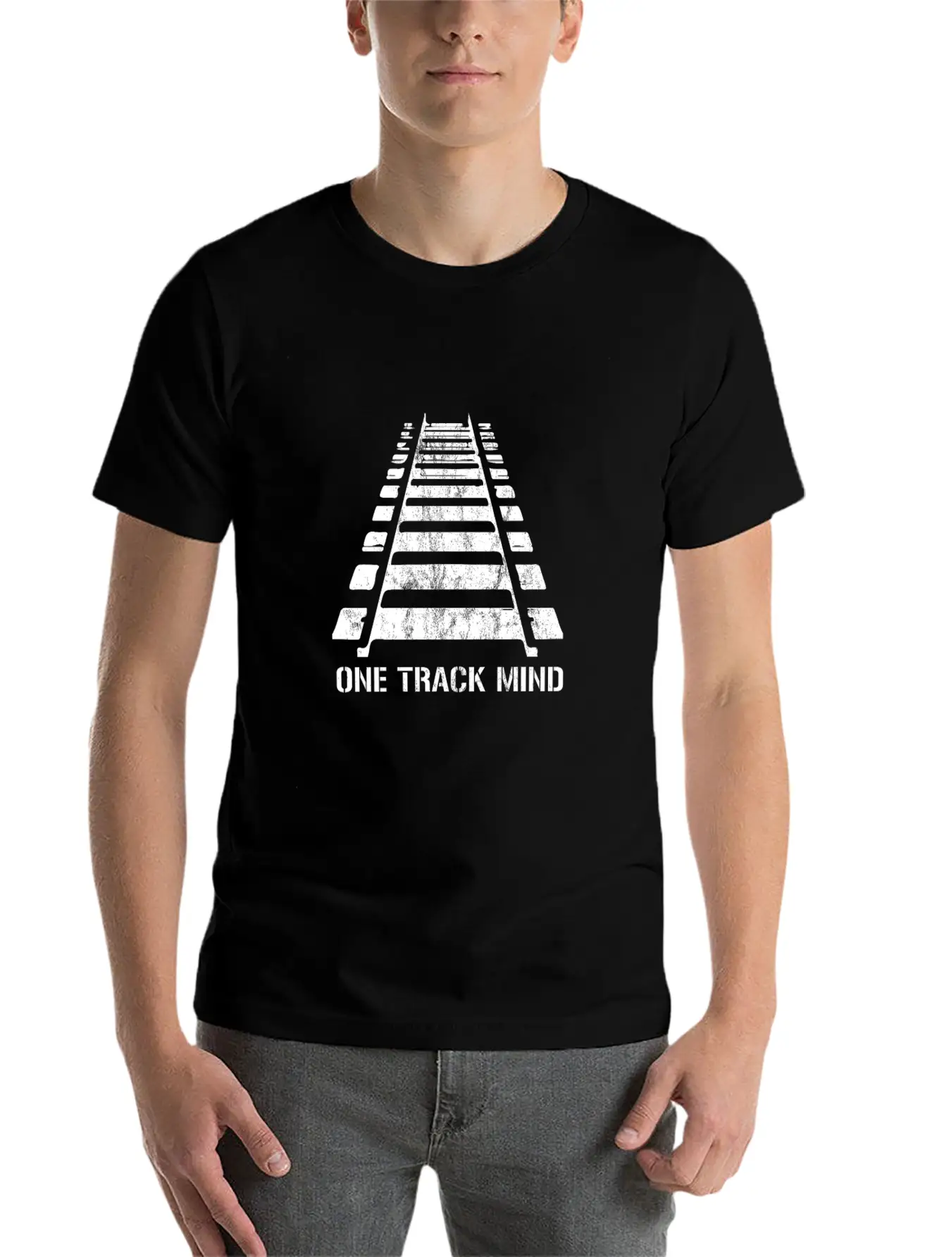 One Track Mind Railroad Train Locomotive Railway Relaxed Everyday Tee – Lightweight And Durable Cotton