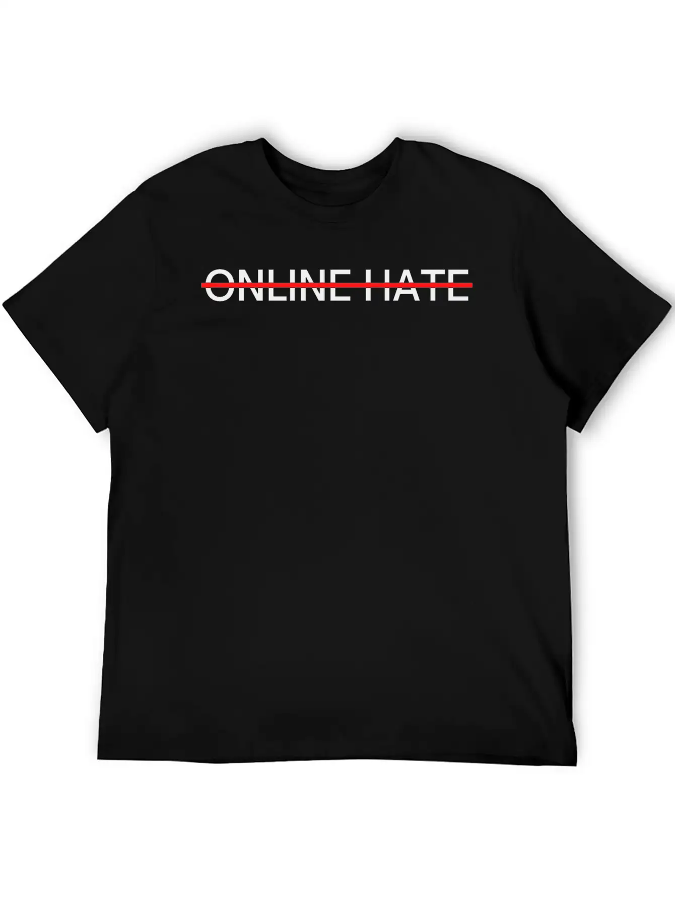 ONLINE HATE Cross Out - Stop Online Hate Classic Cotton Tee – Unisex Comfort For Any Season