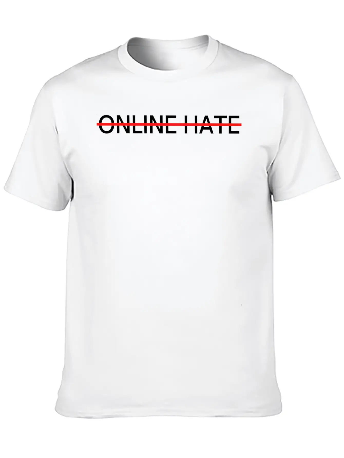 ONLINE HATE Cross Out - Stop Online Hate Classic Cotton Tee – Unisex Comfort For Any Season