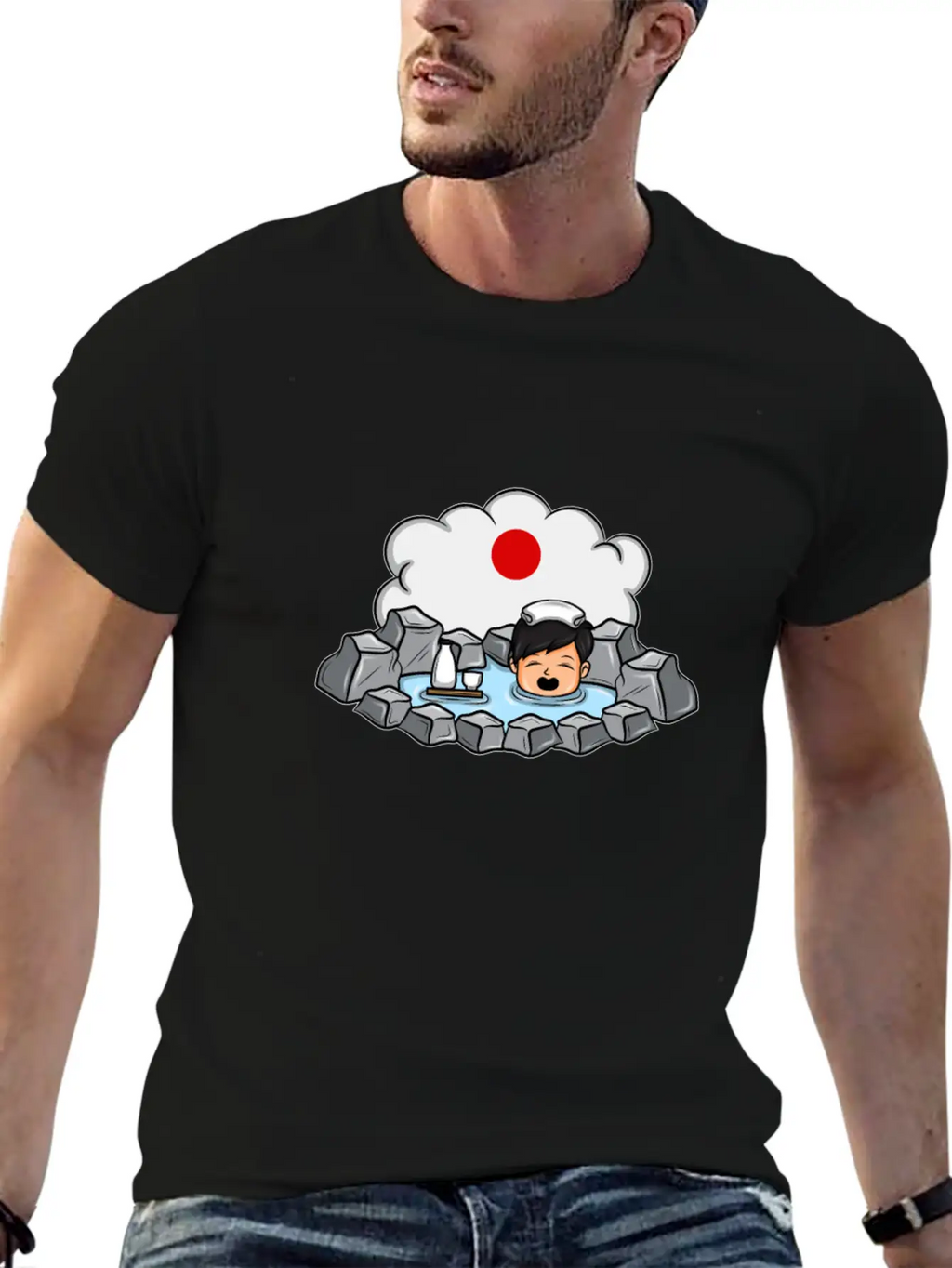 Onsen Hot Spring Bath Geisha Japanese Gift Essential Cotton Tee For Daily Outfits – Unisex Style