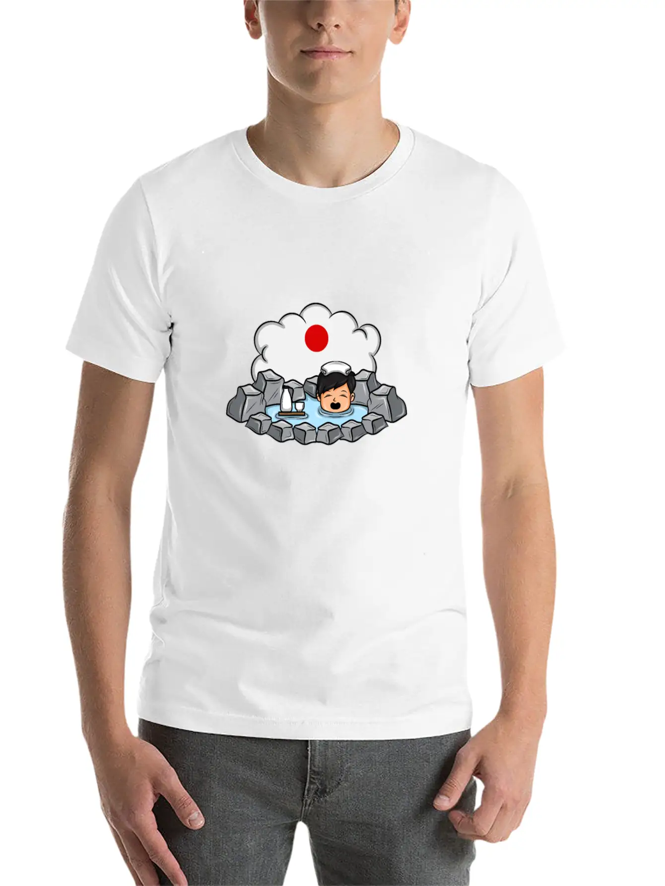 Onsen Hot Spring Bath Geisha Japanese Gift Essential Cotton Tee For Daily Outfits – Unisex Style