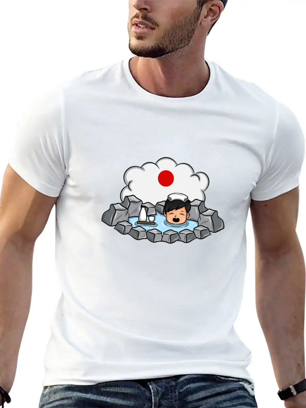 Onsen Hot Spring Bath Geisha Japanese Gift Essential Cotton Tee For Daily Outfits – Unisex Style