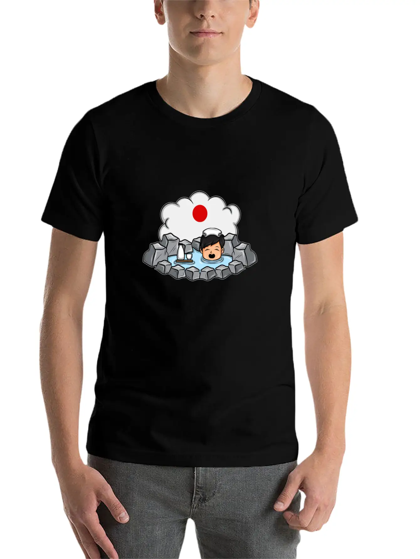 Onsen Hot Spring Bath Geisha Japanese Gift Essential Cotton Tee For Daily Outfits – Unisex Style