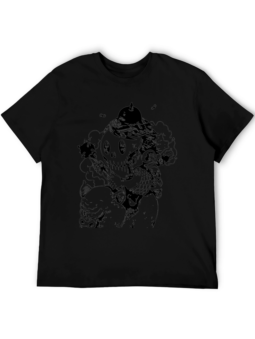Dark Humor Graphic Tee - Skull Rider Pig