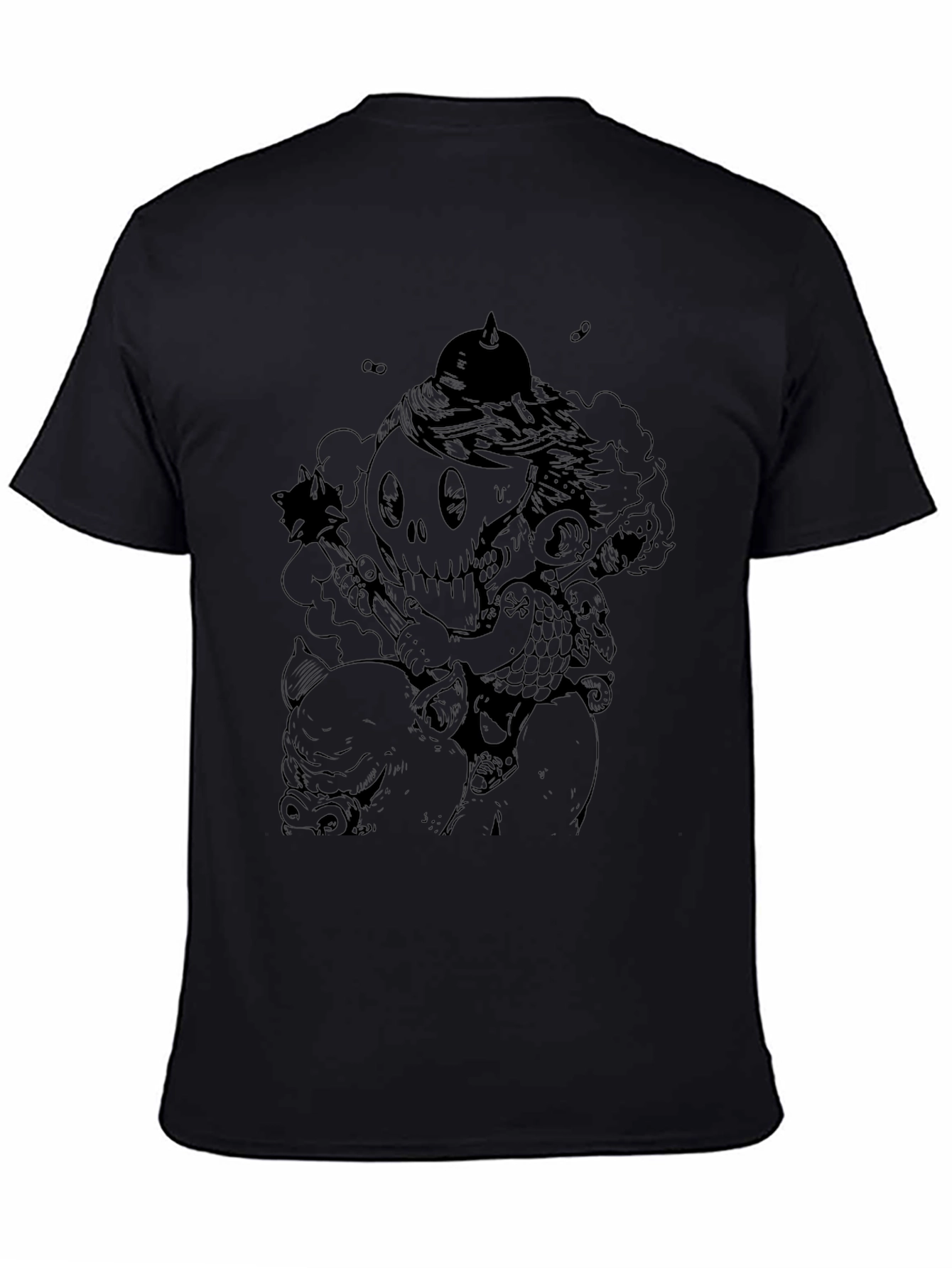 Dark Humor Graphic Tee - Skull Rider Pig