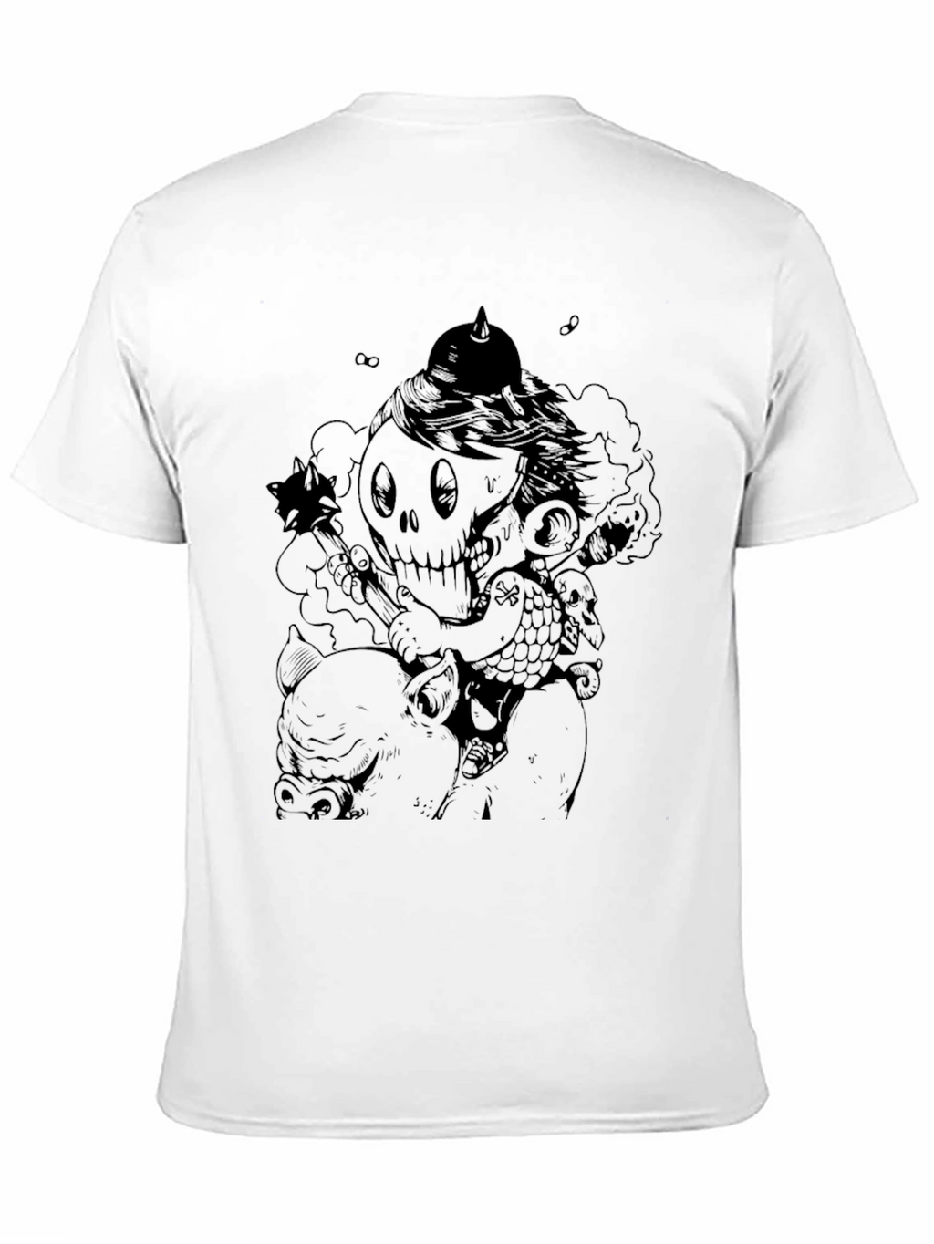 Dark Humor Graphic Tee - Skull Rider Pig