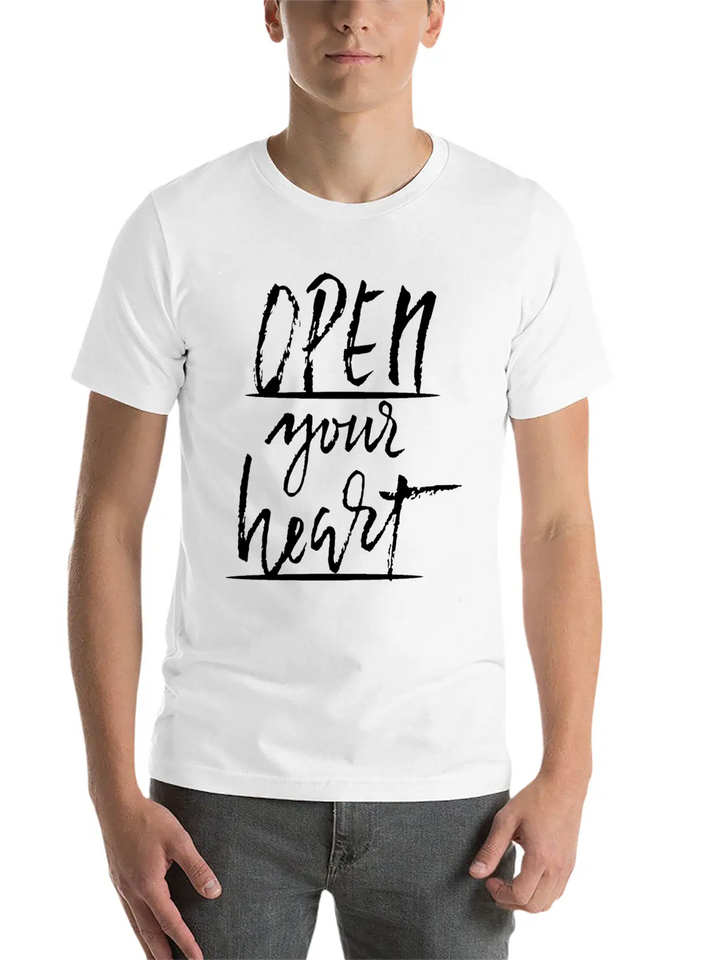 Open Your Heart Basic Graphic T-Shirt – Daily Comfort In Soft Cotton