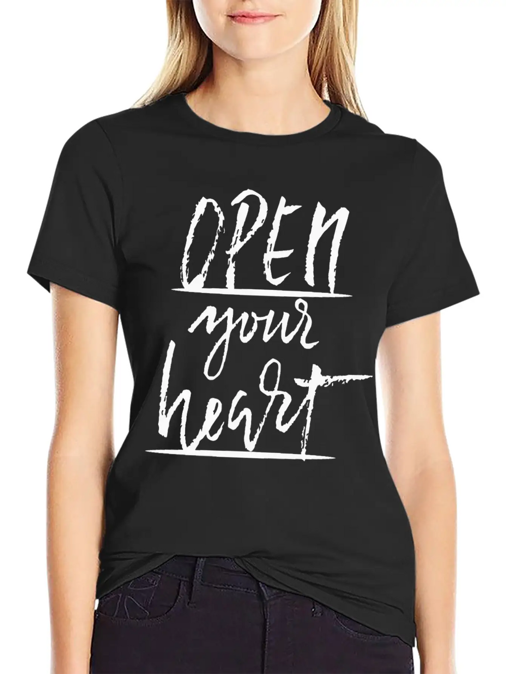 Open Your Heart Basic Graphic T-Shirt – Daily Comfort In Soft Cotton