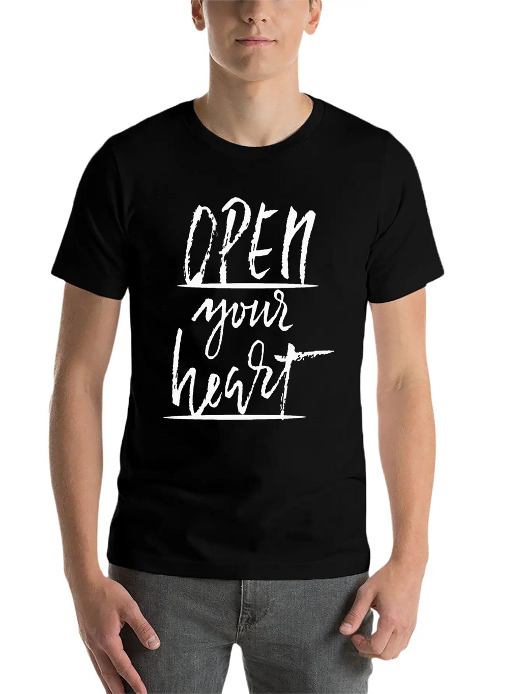 Open Your Heart Basic Graphic T-Shirt – Daily Comfort In Soft Cotton
