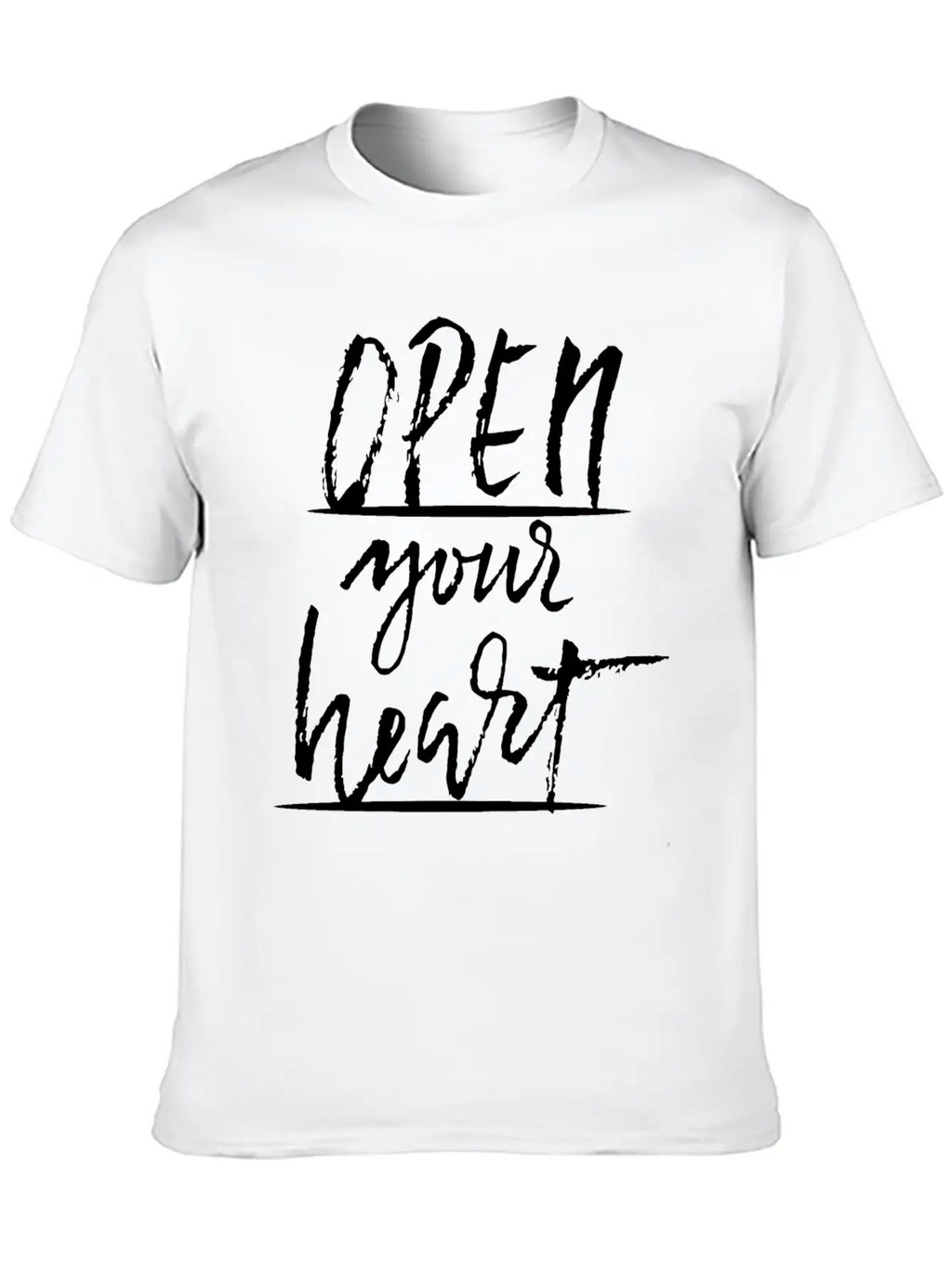 Open Your Heart Basic Graphic T-Shirt – Daily Comfort In Soft Cotton