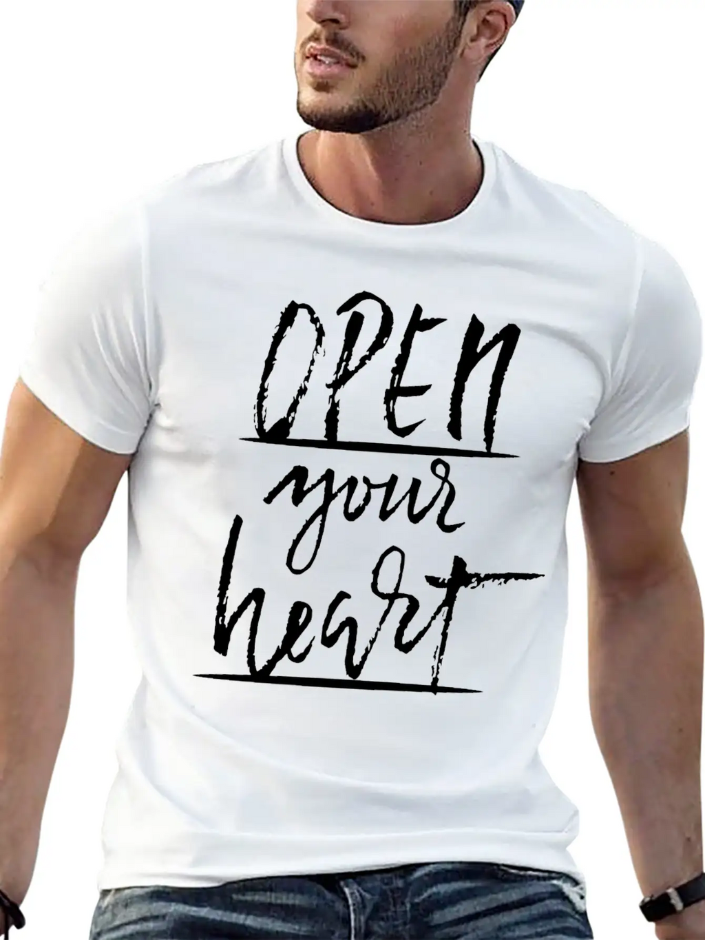 Open Your Heart Basic Graphic T-Shirt – Daily Comfort In Soft Cotton
