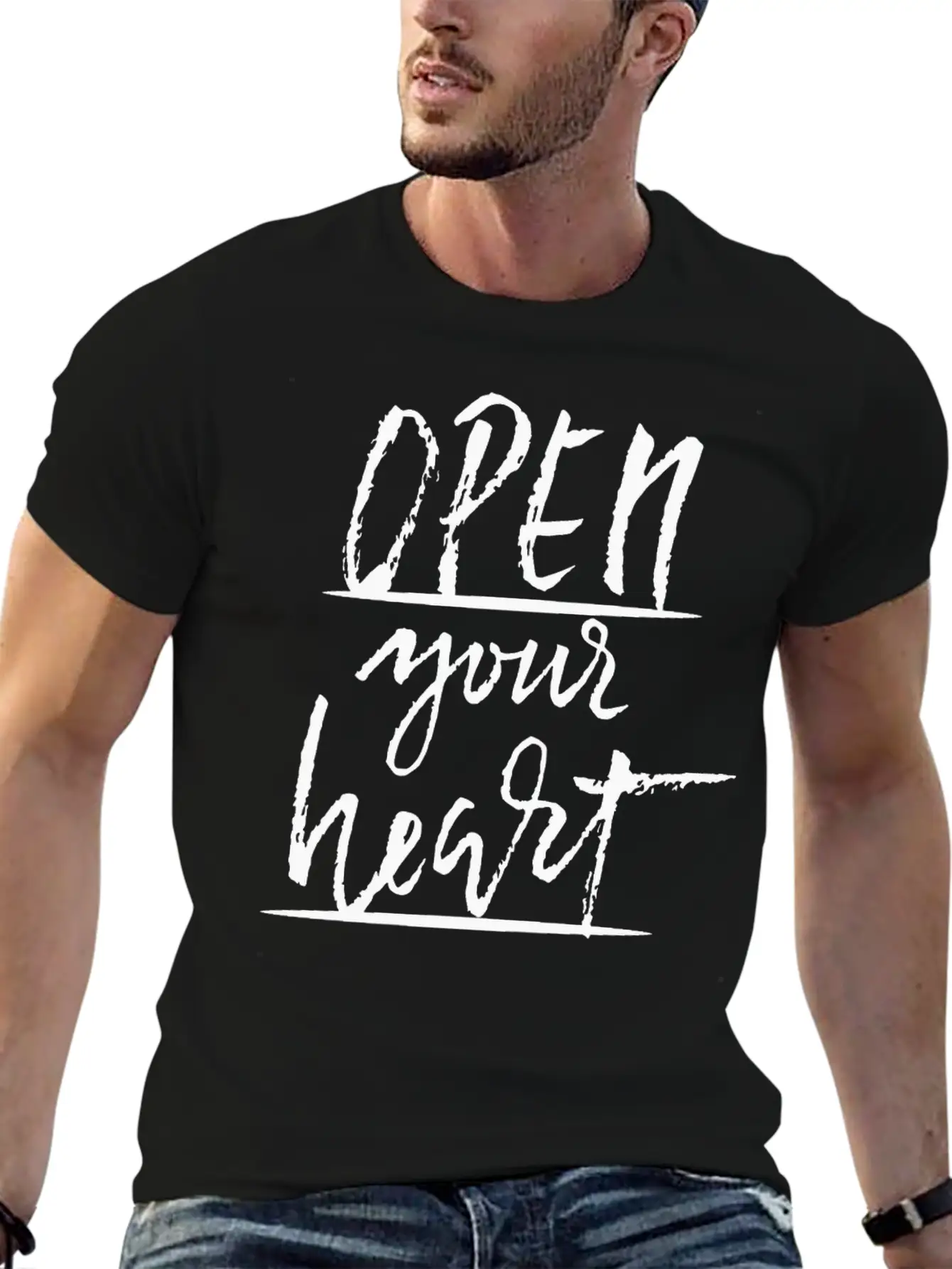Open Your Heart Basic Graphic T-Shirt – Daily Comfort In Soft Cotton