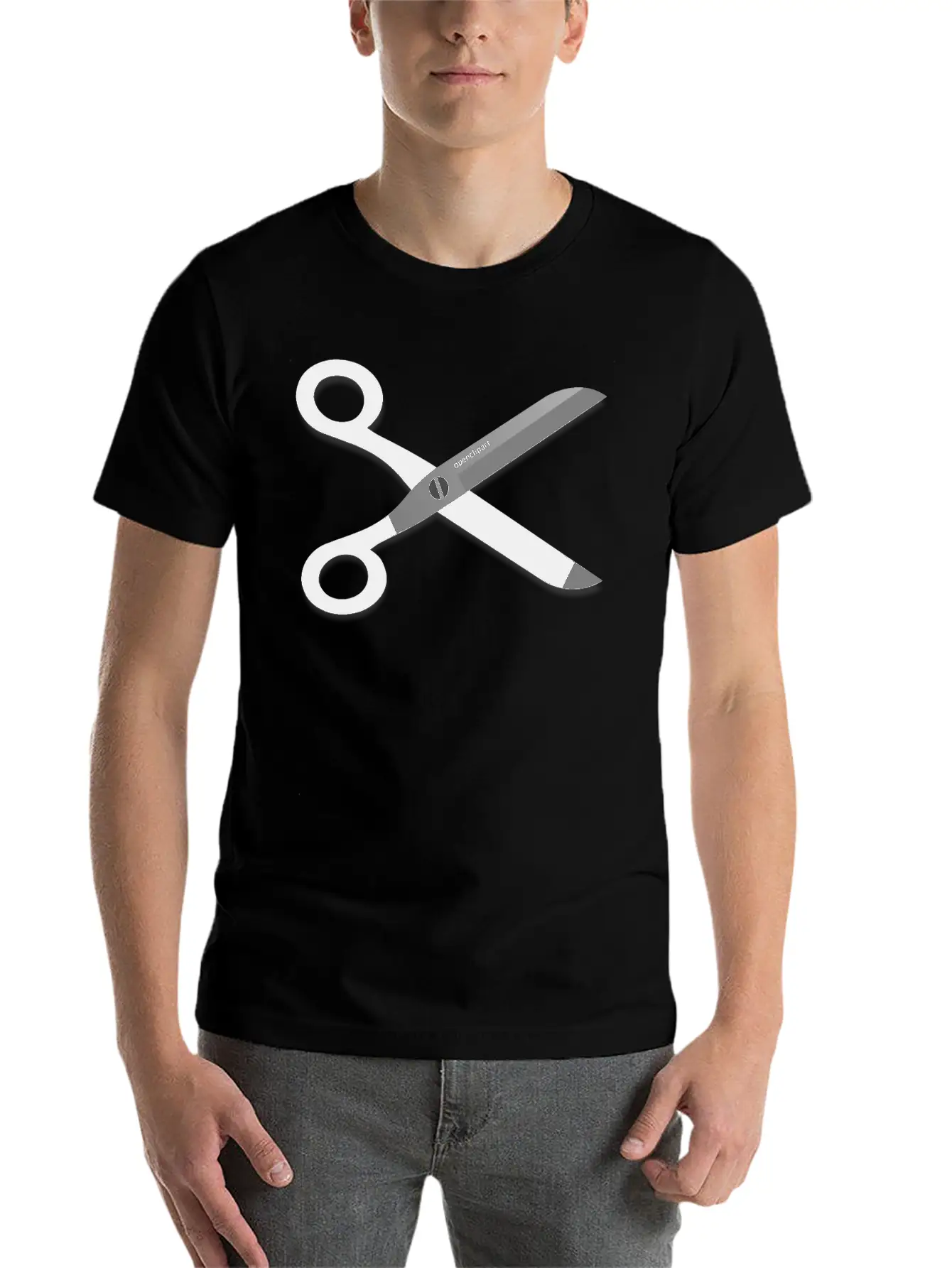 Openclipart Scissors Breathable Soft Cotton T-Shirt – Timeless Casual Look