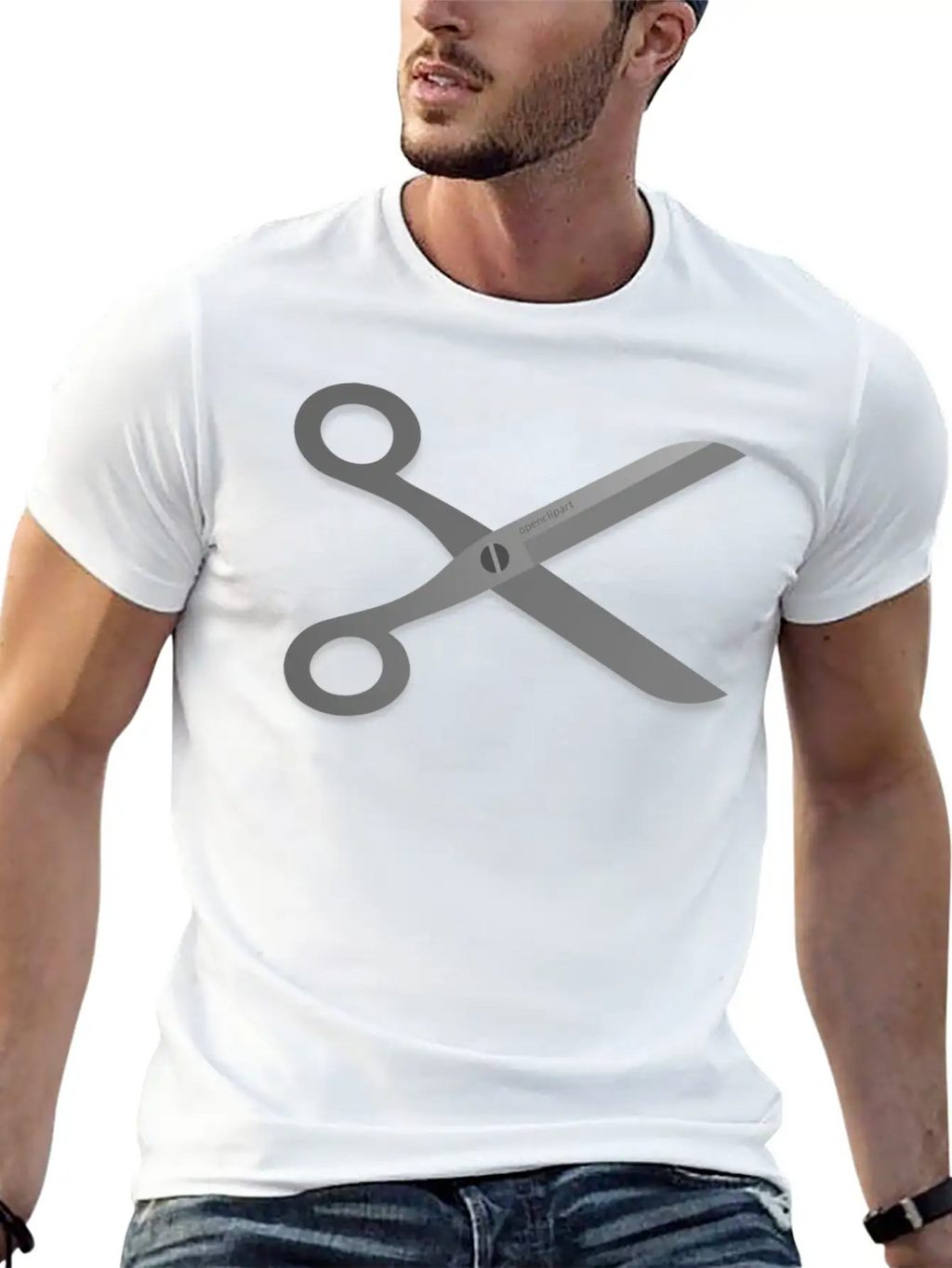 Openclipart Scissors Breathable Soft Cotton T-Shirt – Timeless Casual Look