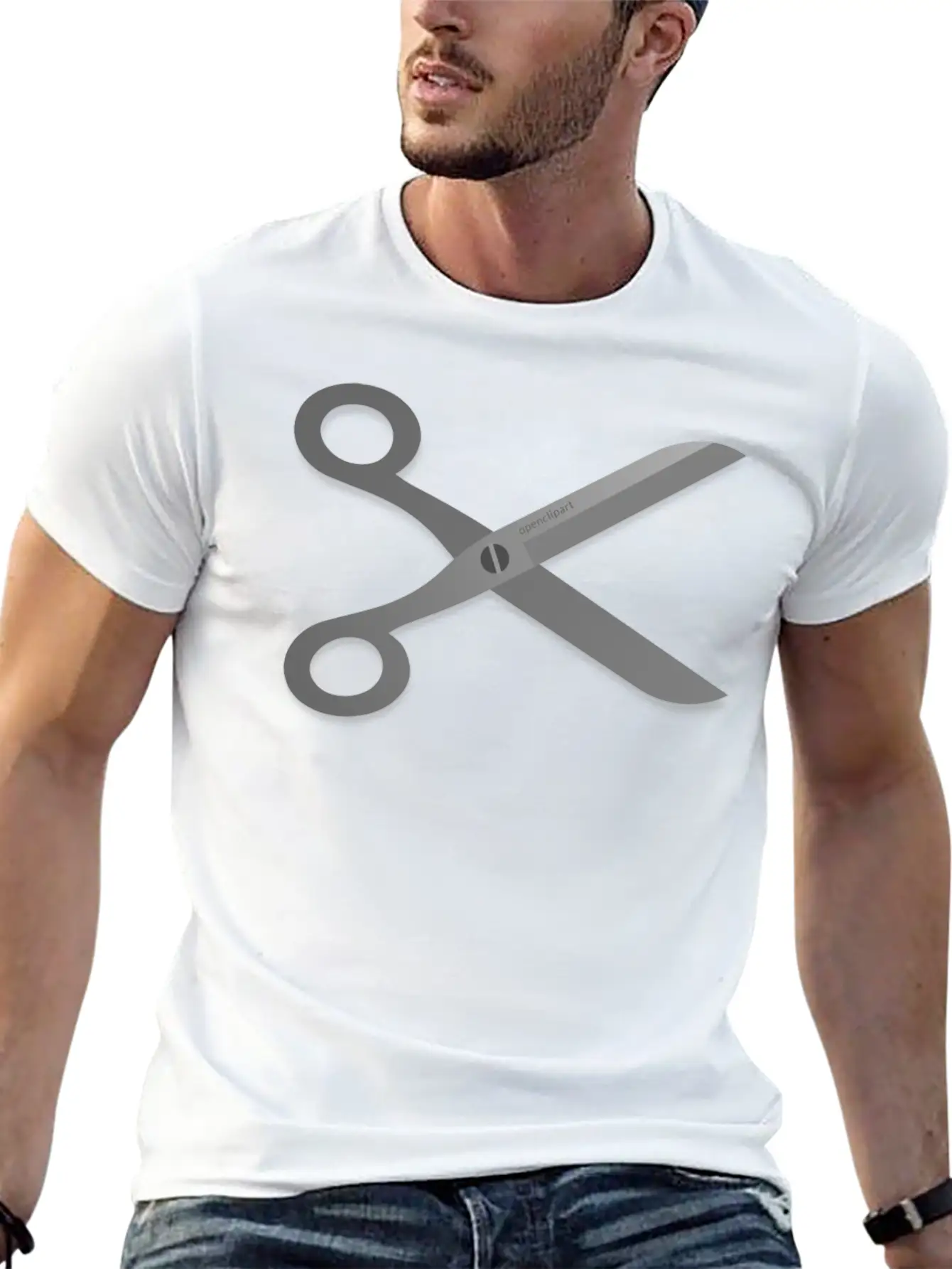 Openclipart Scissors Breathable Soft Cotton T-Shirt – Timeless Casual Look
