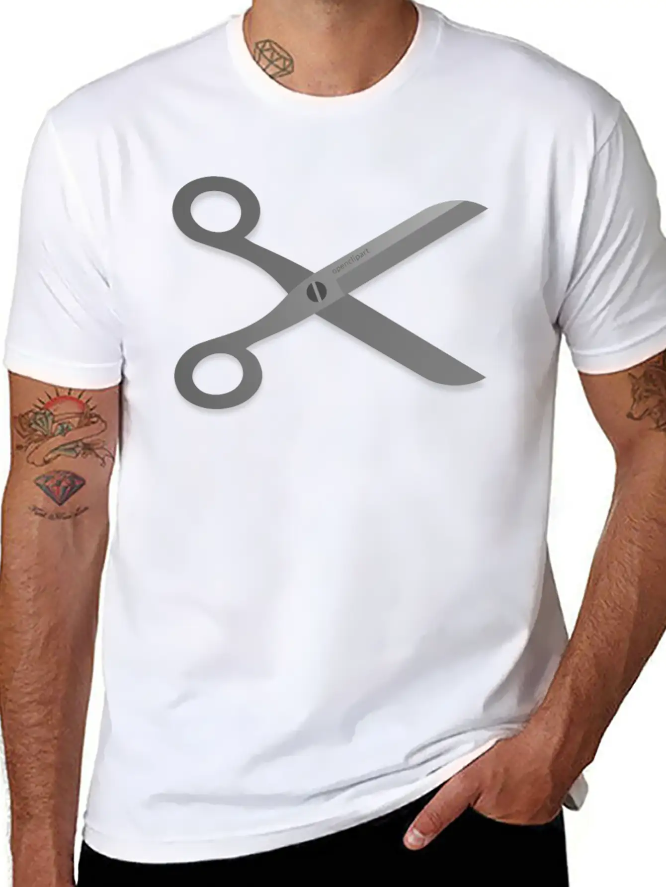 Openclipart Scissors Breathable Soft Cotton T-Shirt – Timeless Casual Look
