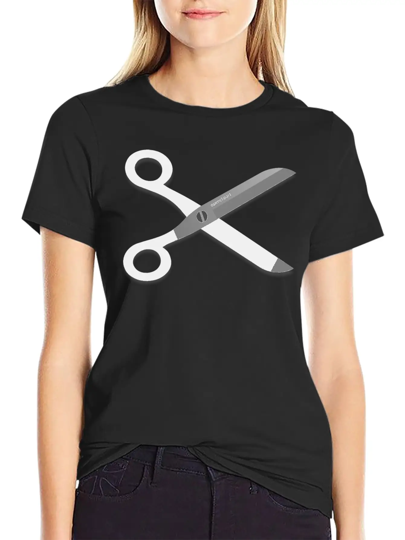 Openclipart Scissors Breathable Soft Cotton T-Shirt – Timeless Casual Look