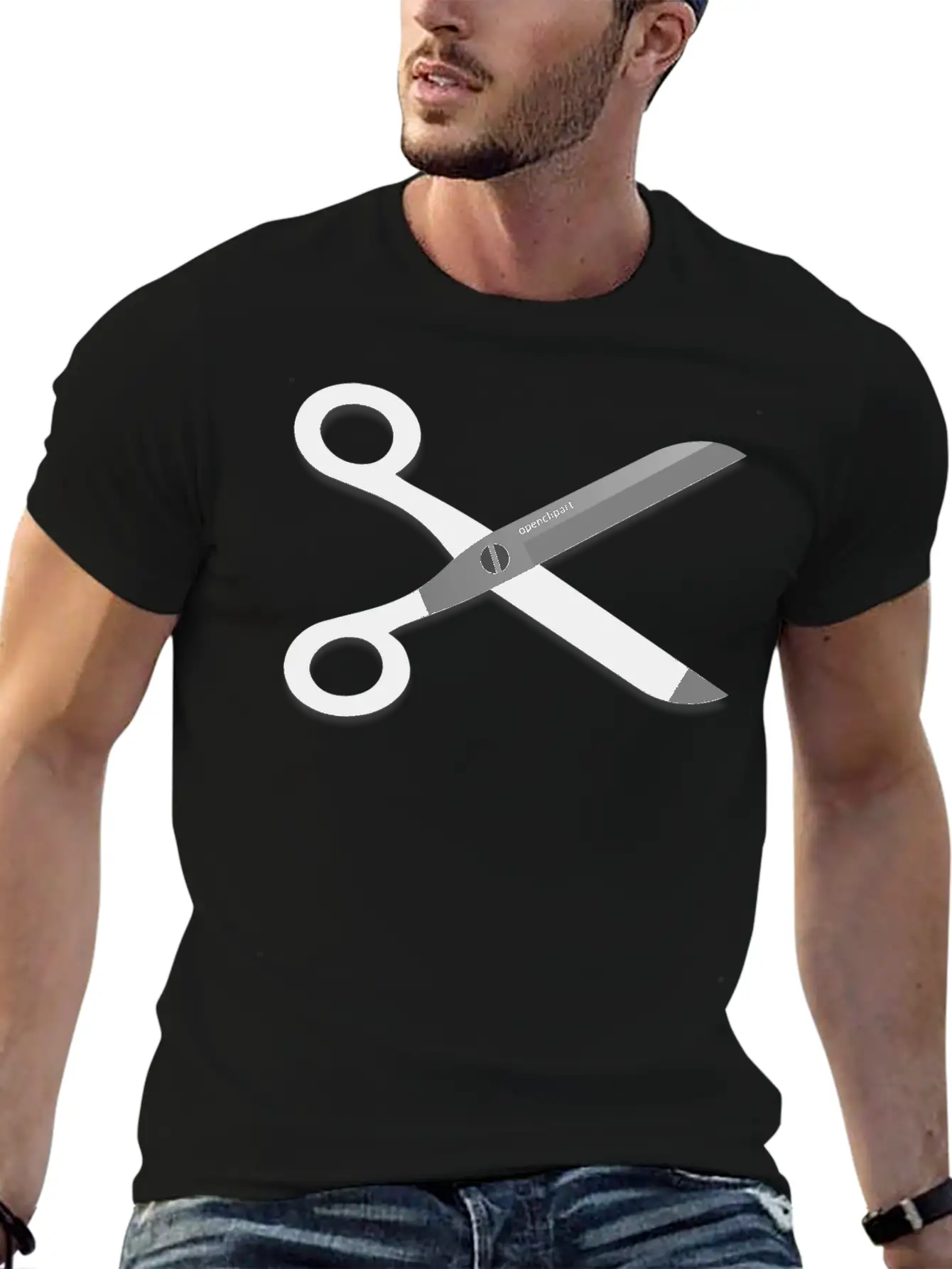 Openclipart Scissors Breathable Soft Cotton T-Shirt – Timeless Casual Look