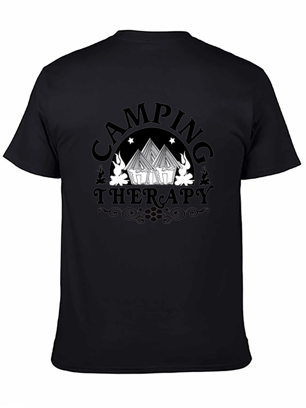 Camping Therapy Graphic Tee - Black