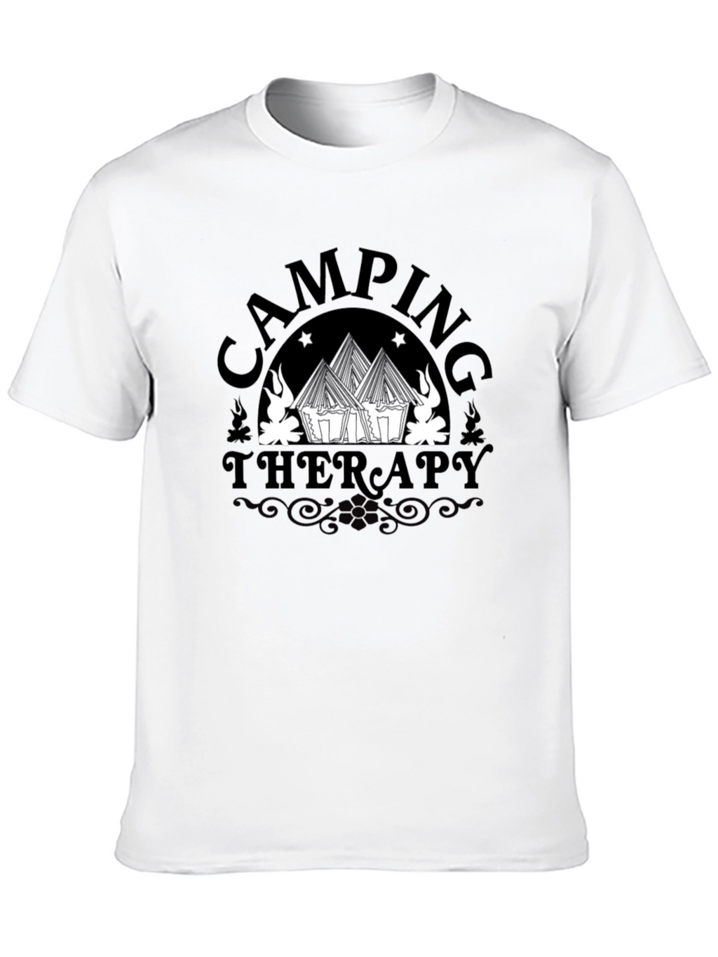 Camping Therapy Graphic Tee - Black