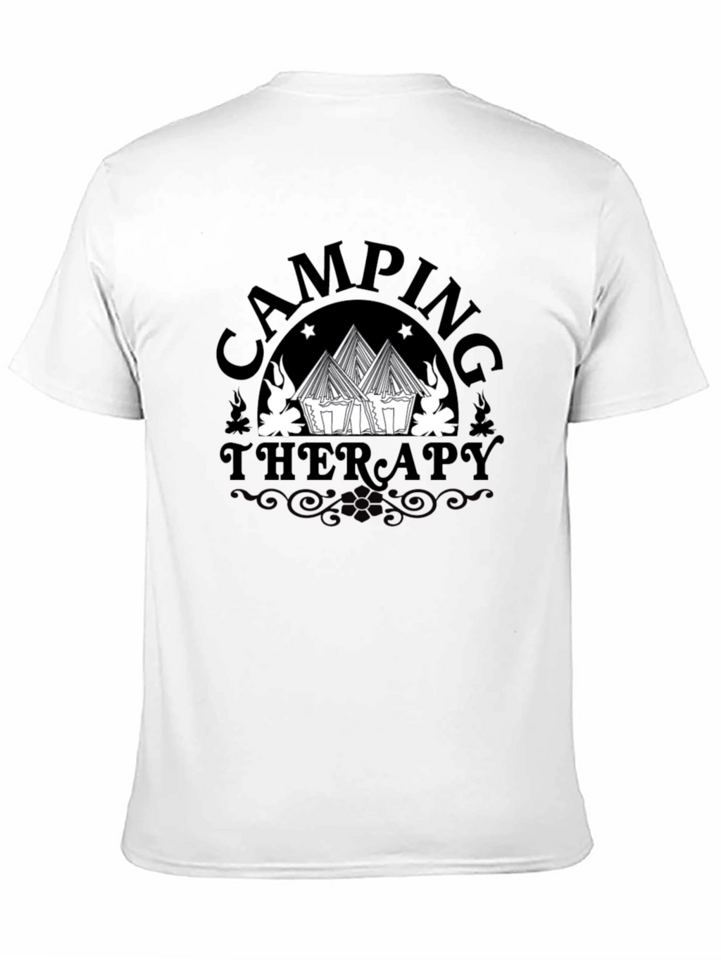 Camping Therapy Graphic Tee - Black