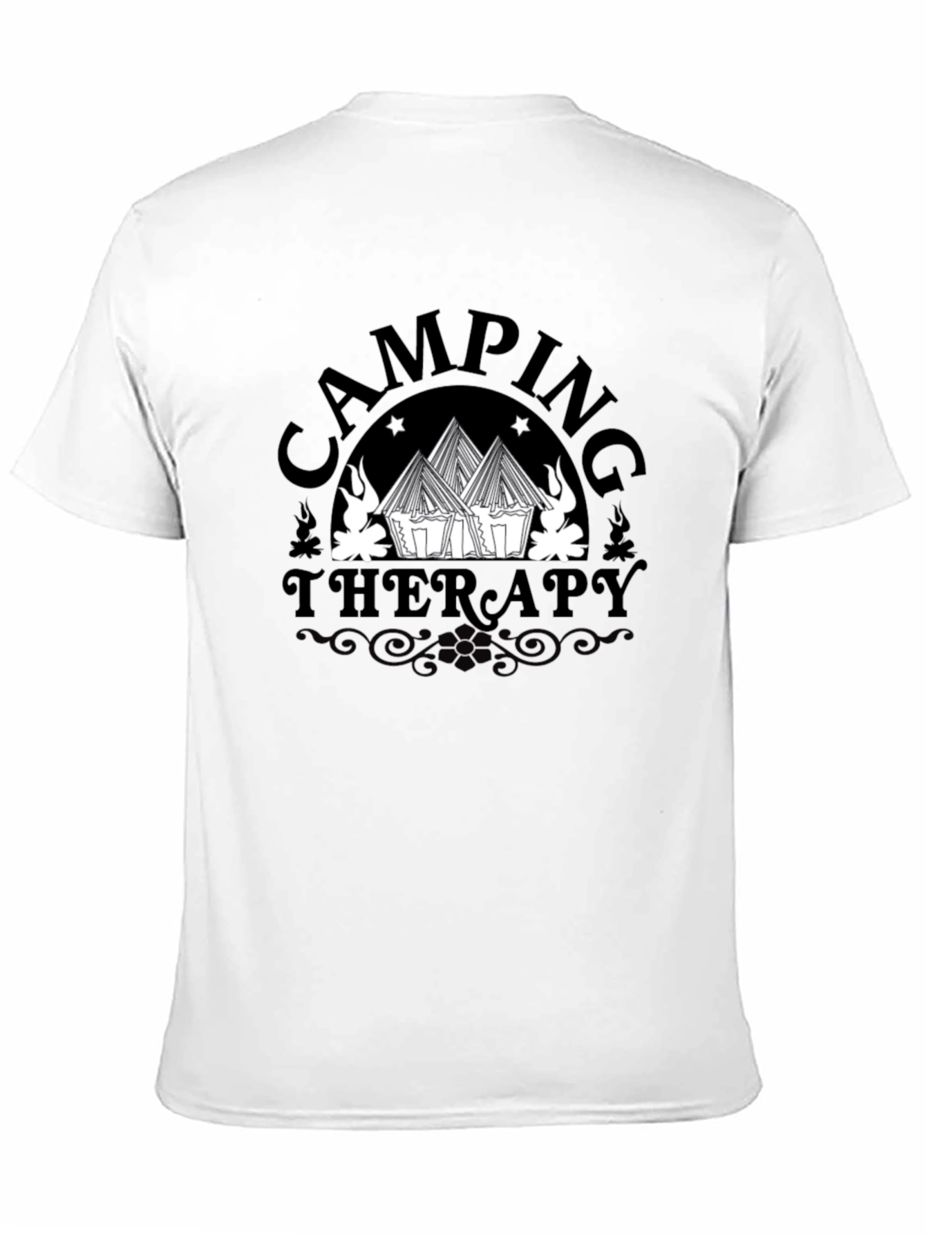 Camping Therapy Graphic Tee - Black