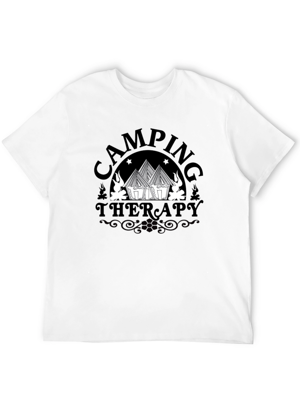 Camping Therapy Graphic Tee - Black