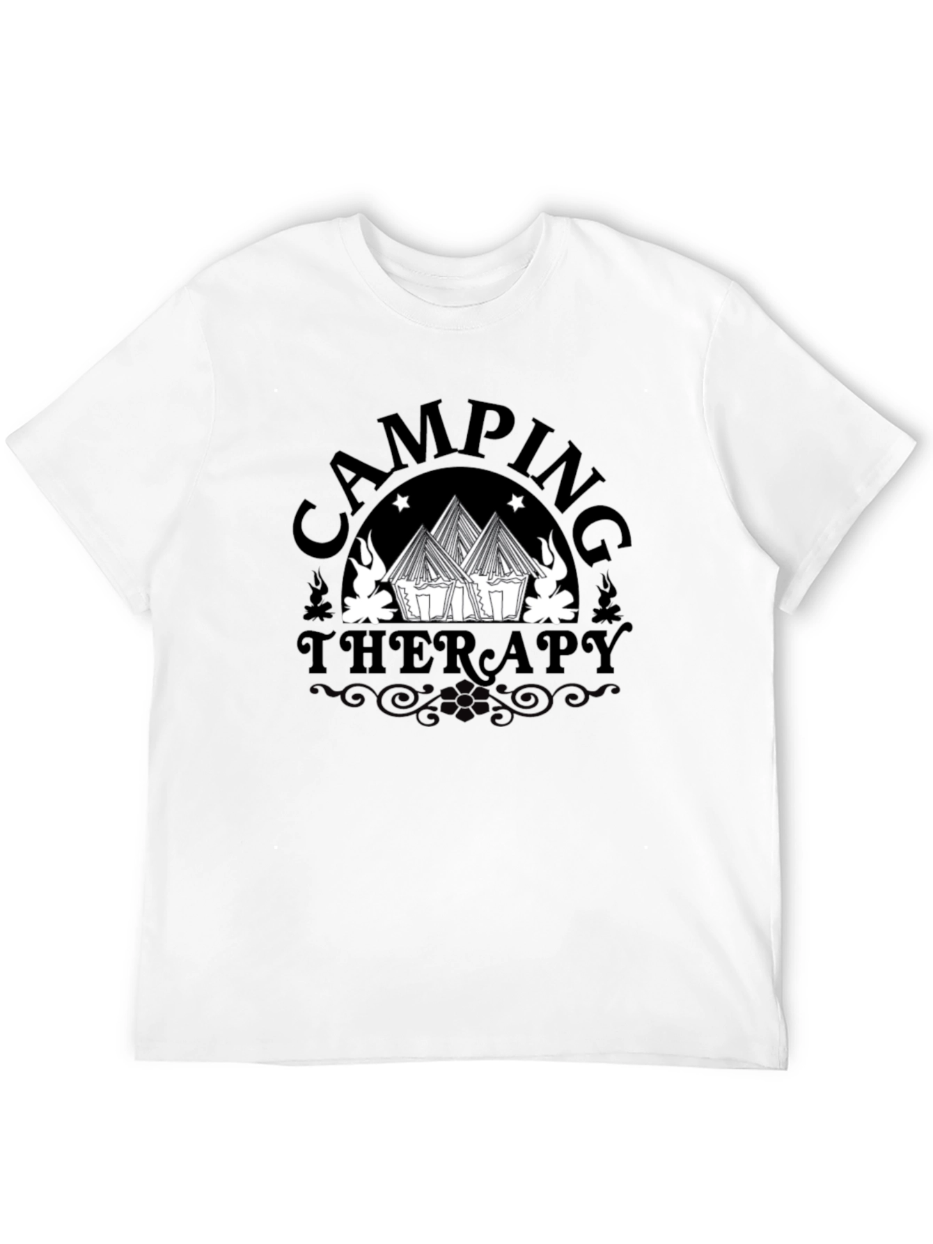 Camping Therapy Graphic Tee - Black