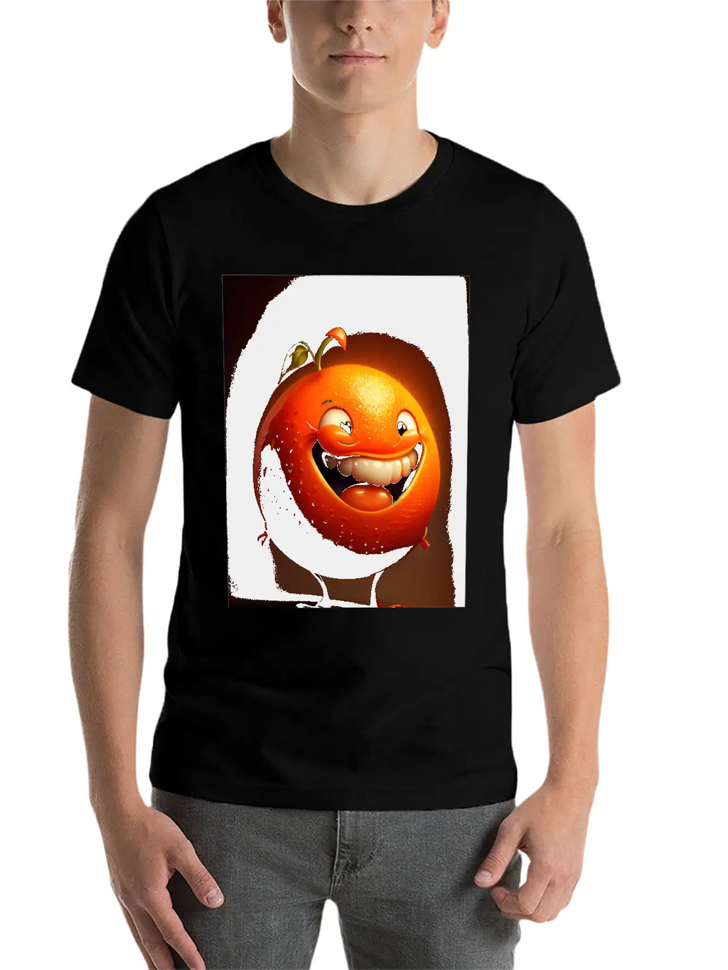 Orange Caricature: Brighten Your Day Modern Fit Casual T-Shirt – Clean And Versatile Design