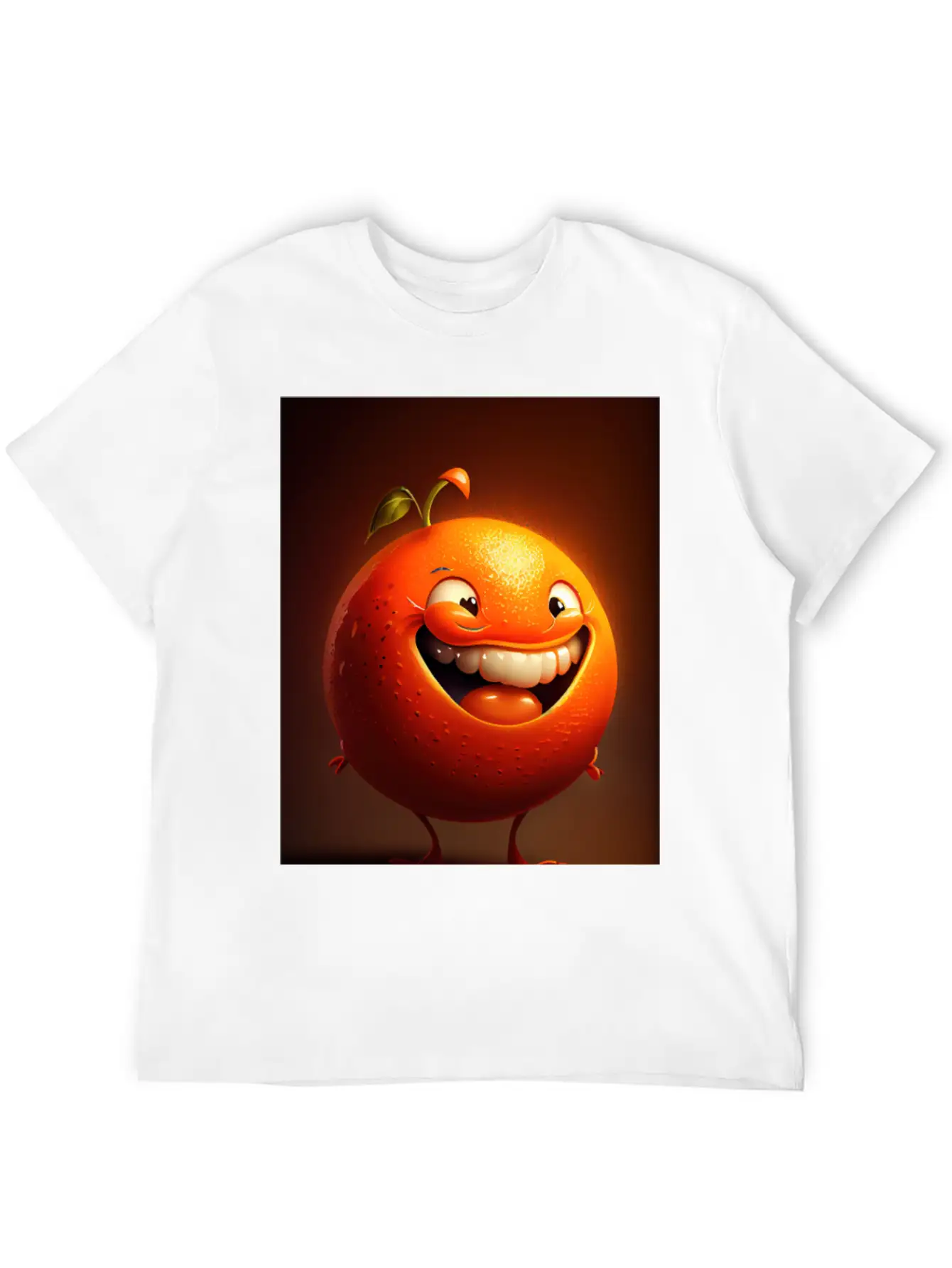 Orange Caricature: Brighten Your Day Modern Fit Casual T-Shirt – Clean And Versatile Design