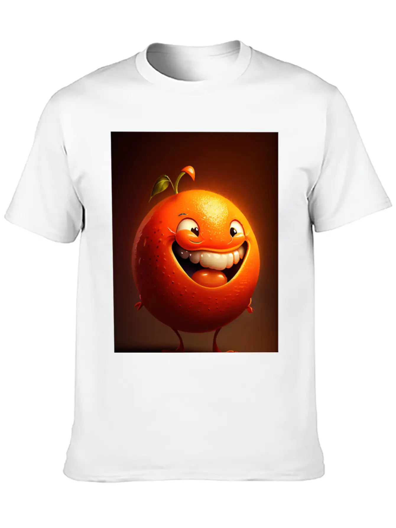 Orange Caricature: Brighten Your Day Modern Fit Casual T-Shirt – Clean And Versatile Design