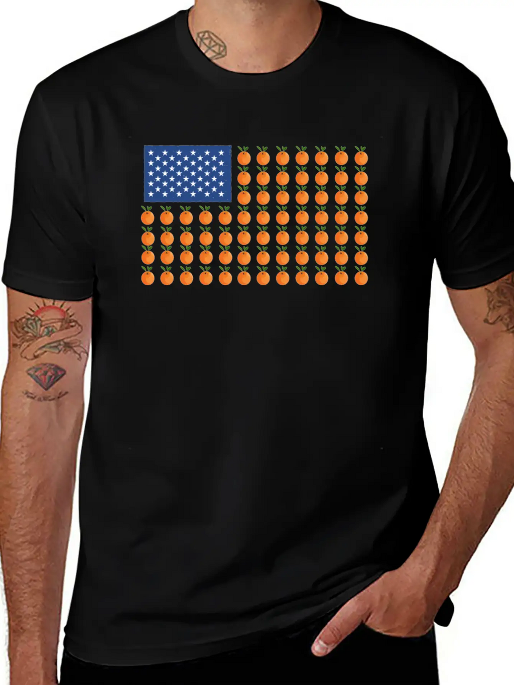 Orange USA Banner Shirt Timeless Short Sleeve Tee – Comfy And Minimalist Design