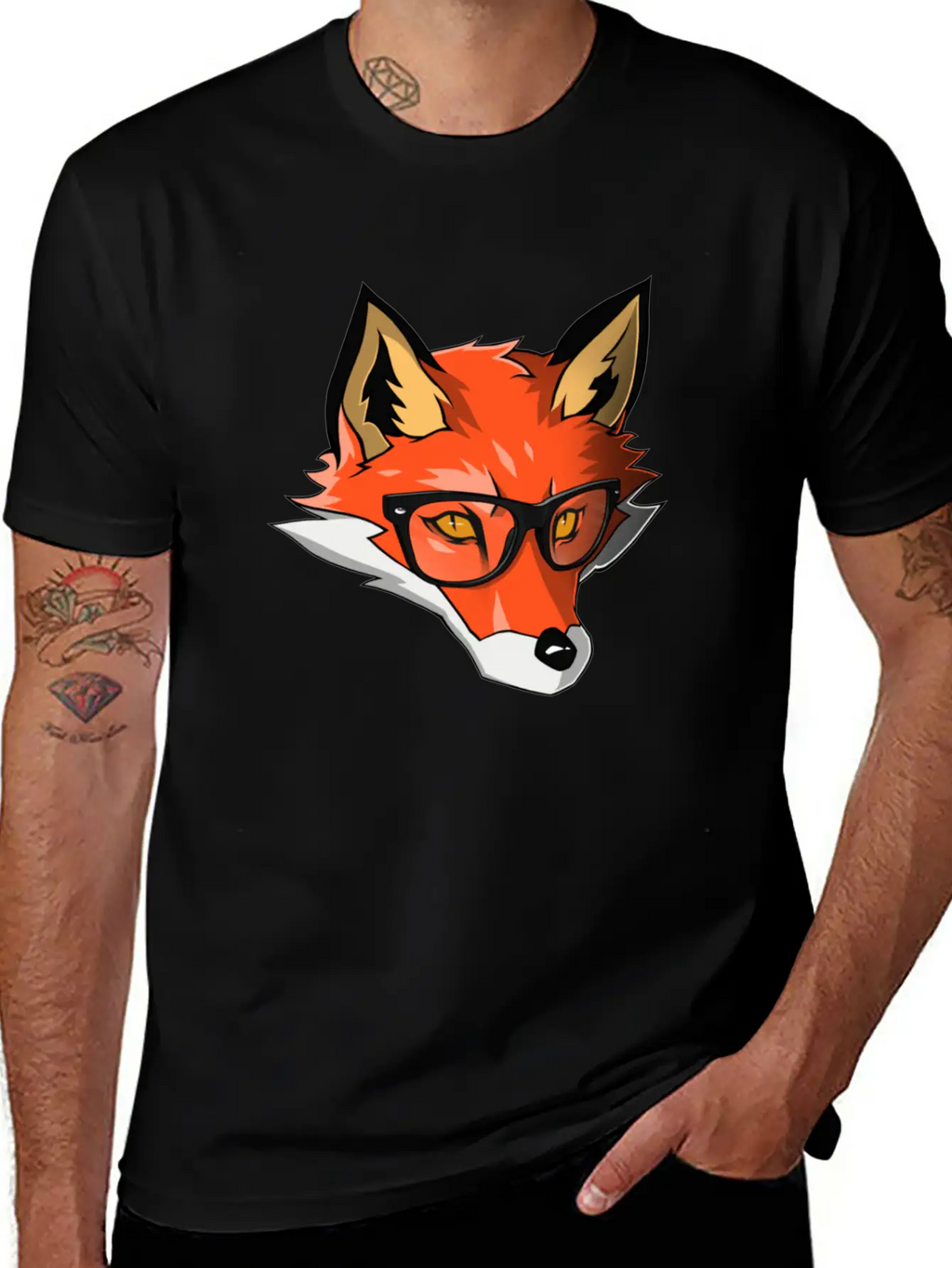 Orange Wolf Breathable Graphic T-Shirt – Perfect For Casual Days