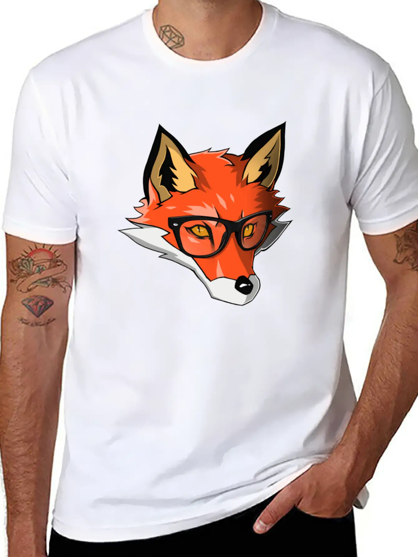 Orange Wolf Breathable Graphic T-Shirt – Perfect For Casual Days
