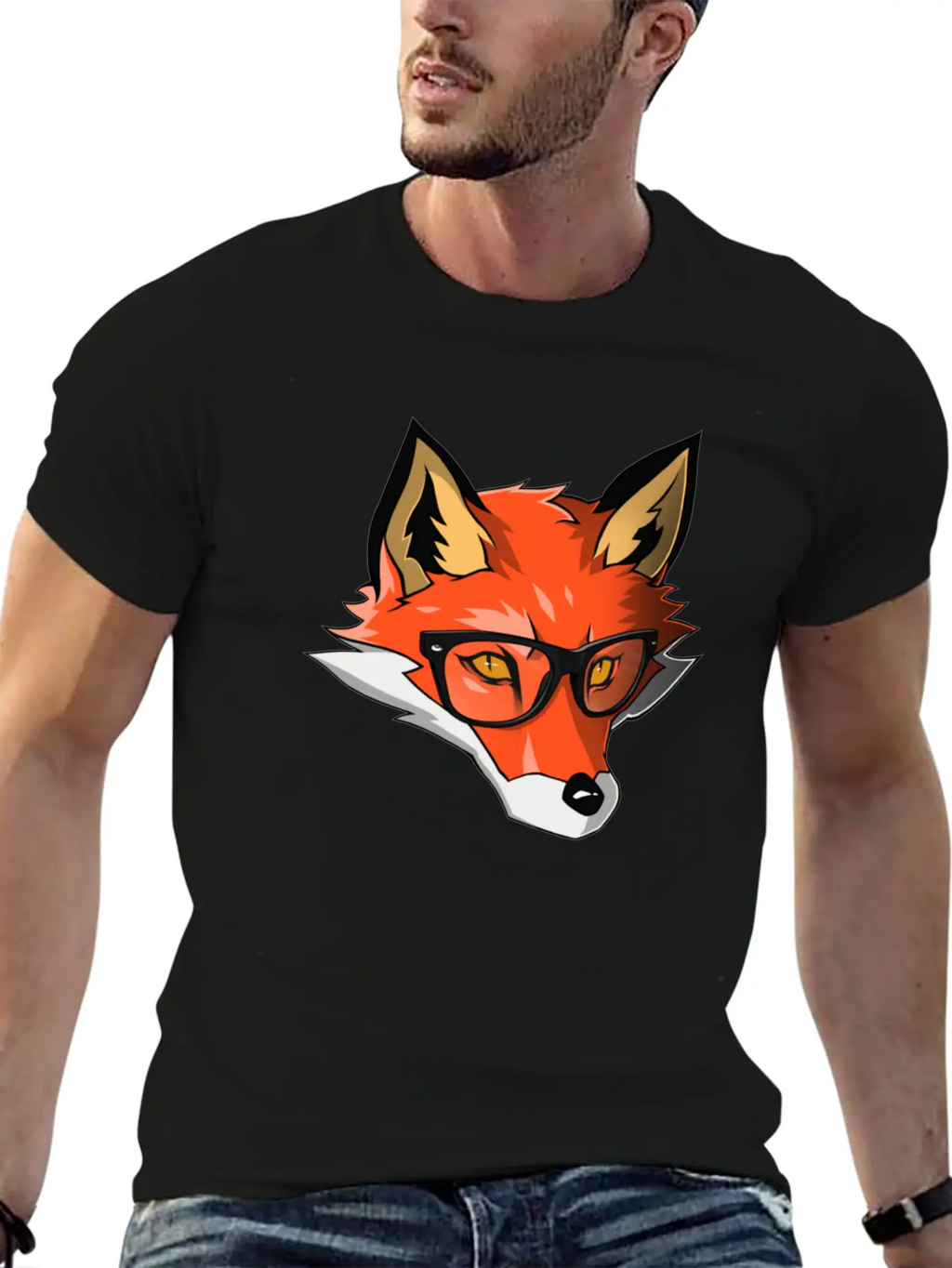 Orange Wolf Breathable Graphic T-Shirt – Perfect For Casual Days